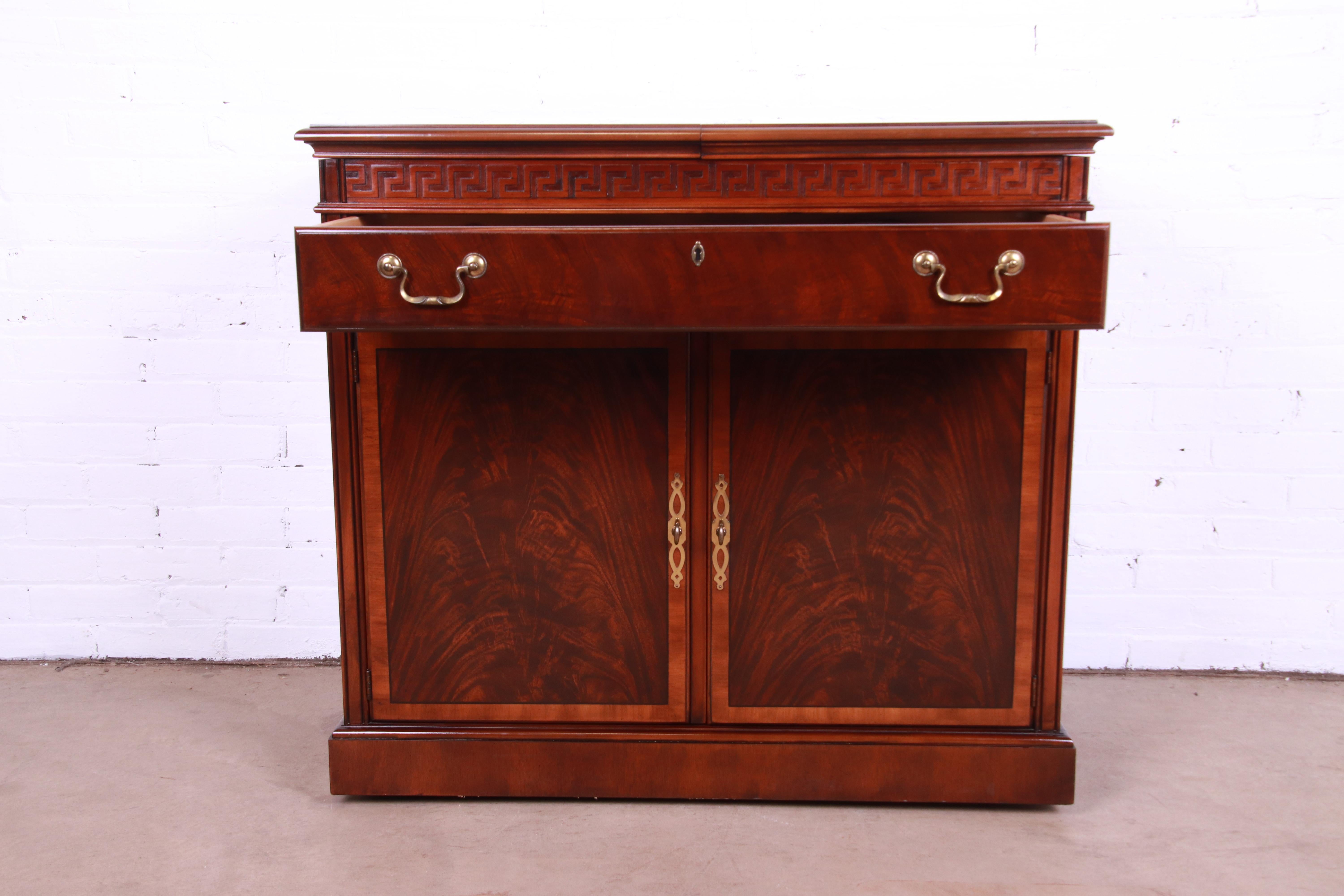 Drexel Heritage Regency Banded Mahogany Server or Bar Cabinet 2