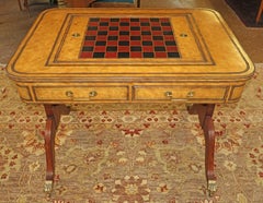 Drexel Heritage Regency Style Leather And Mahogany Game Table