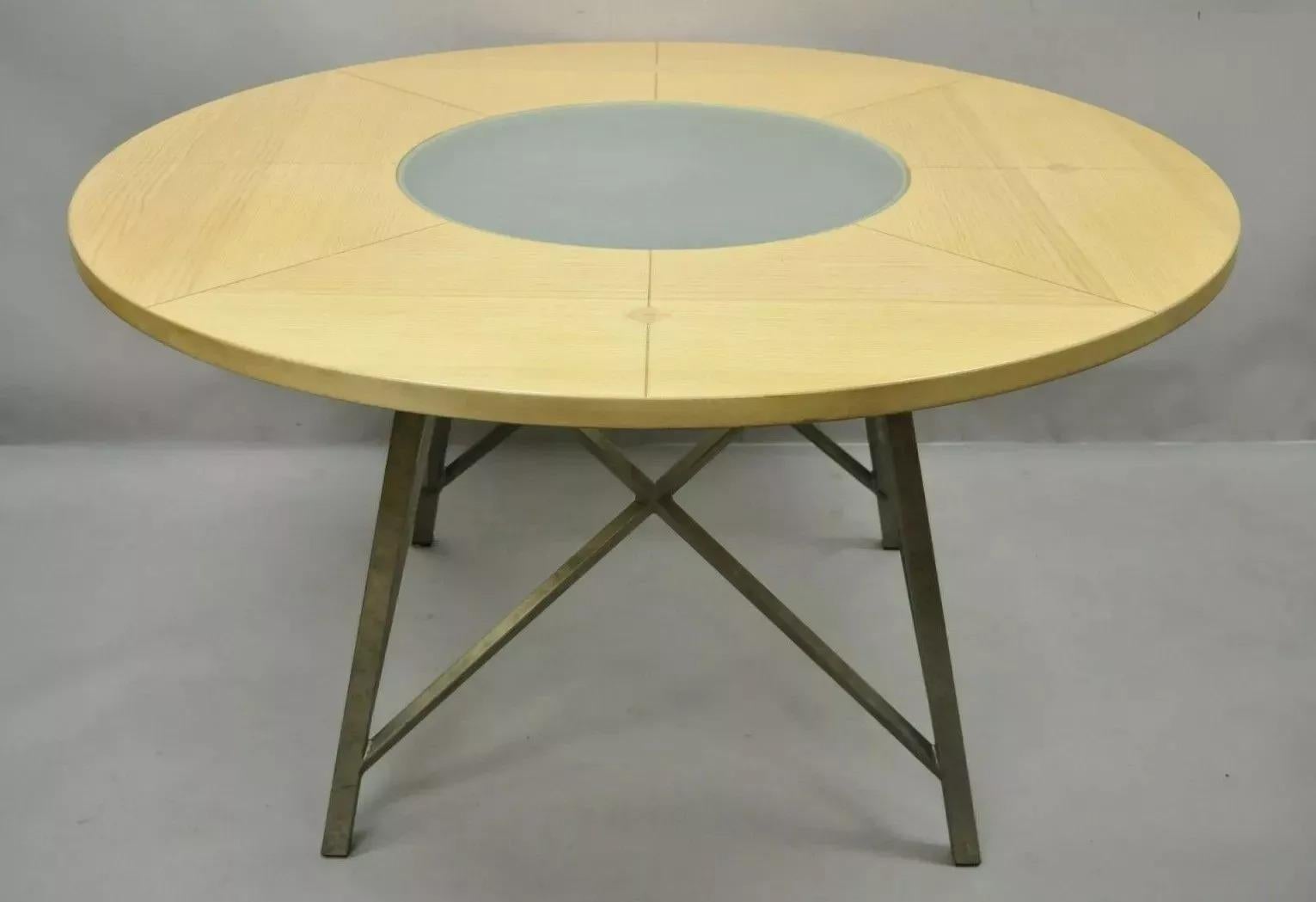 Mid-Century Modern Drexel Heritage Studio Contemporary Modern Blonde Wood Dining Set Table 4 Chairs