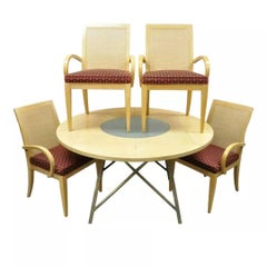 Drexel Heritage Studio Contemporary Modern Blonde Wood Dining Set Table 4 Chairs
