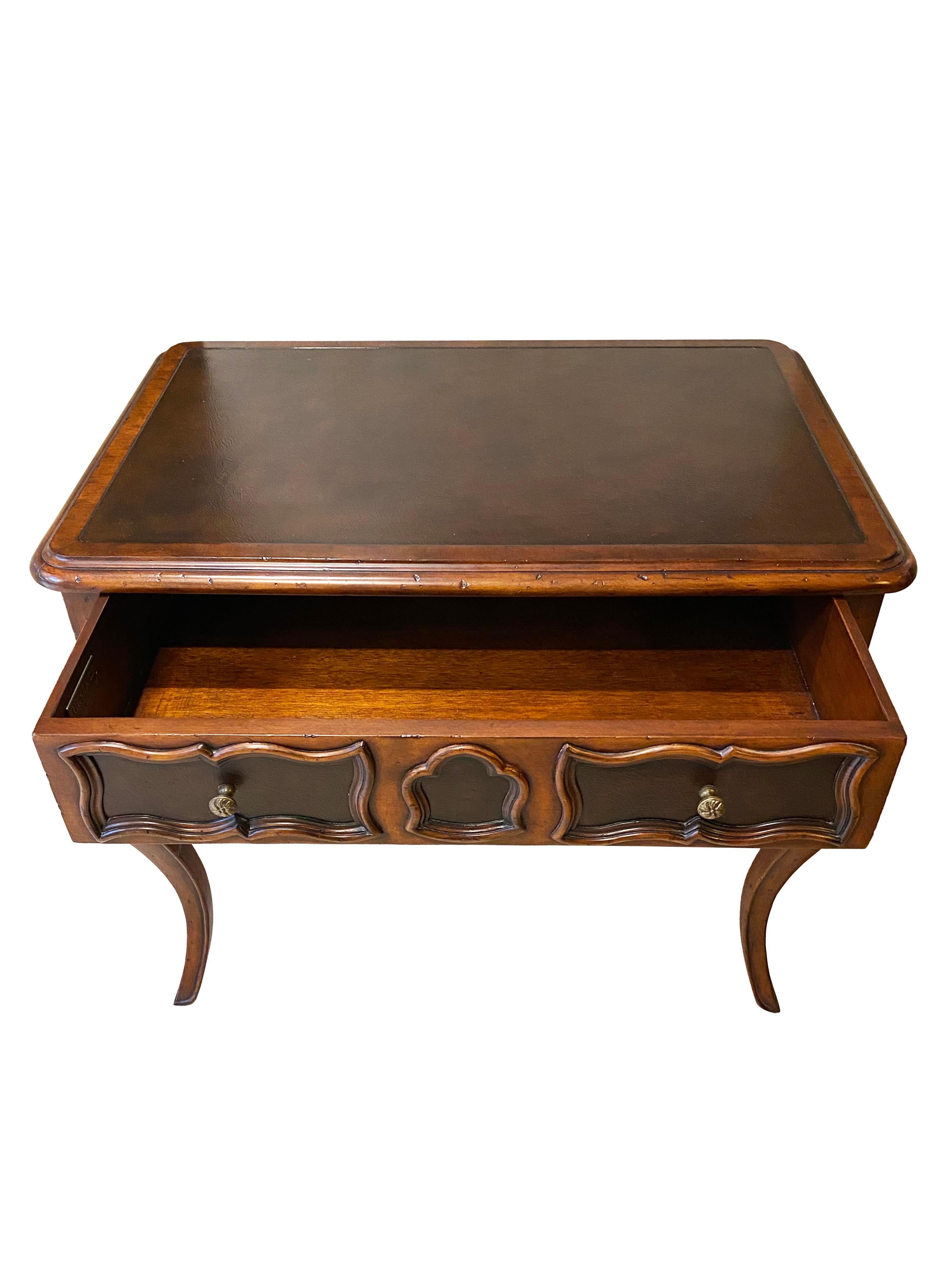 Drexel Heritage Table with Leather Inlay For Sale 8
