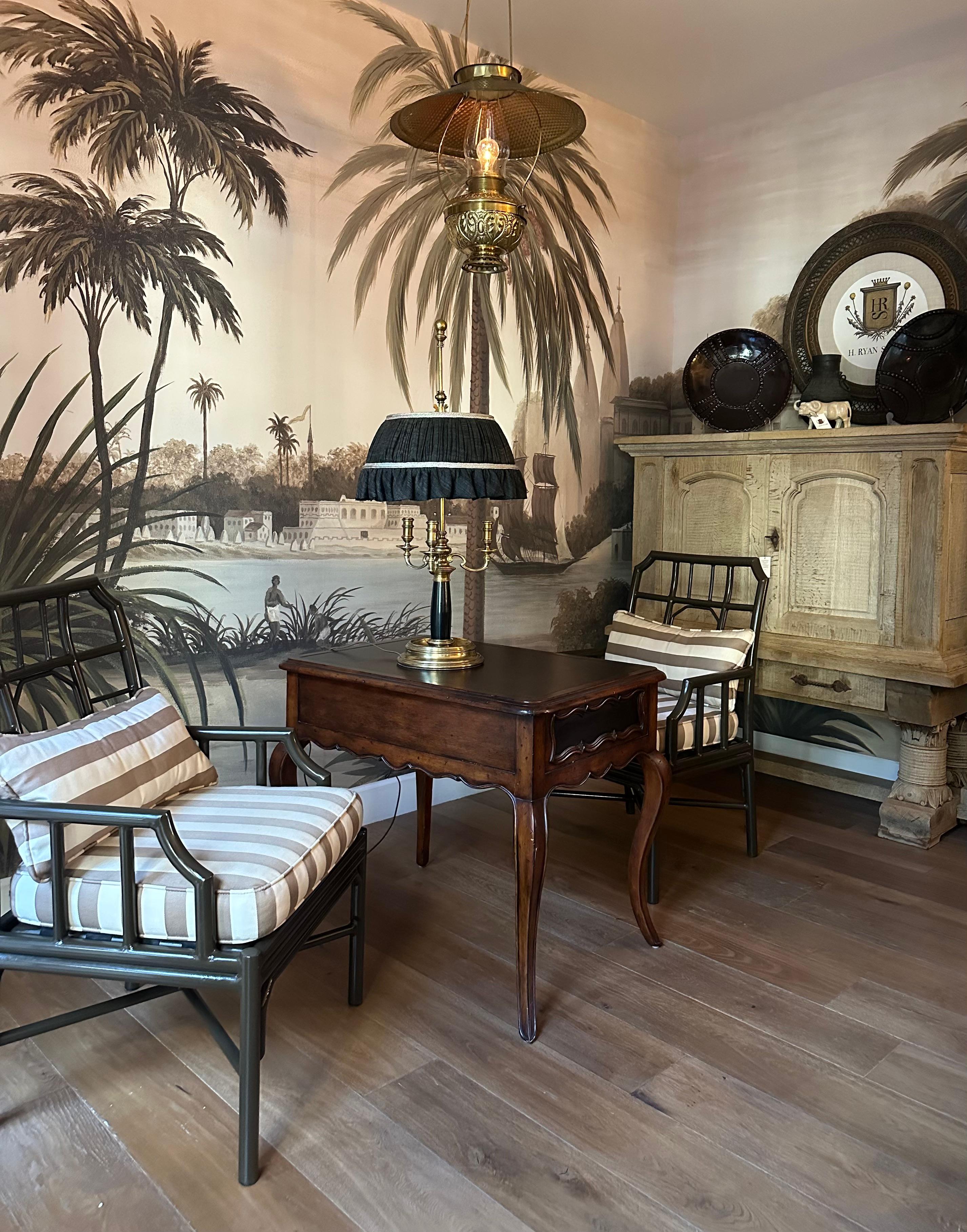 Drexel Heritage Table with Leather Inlay For Sale 9