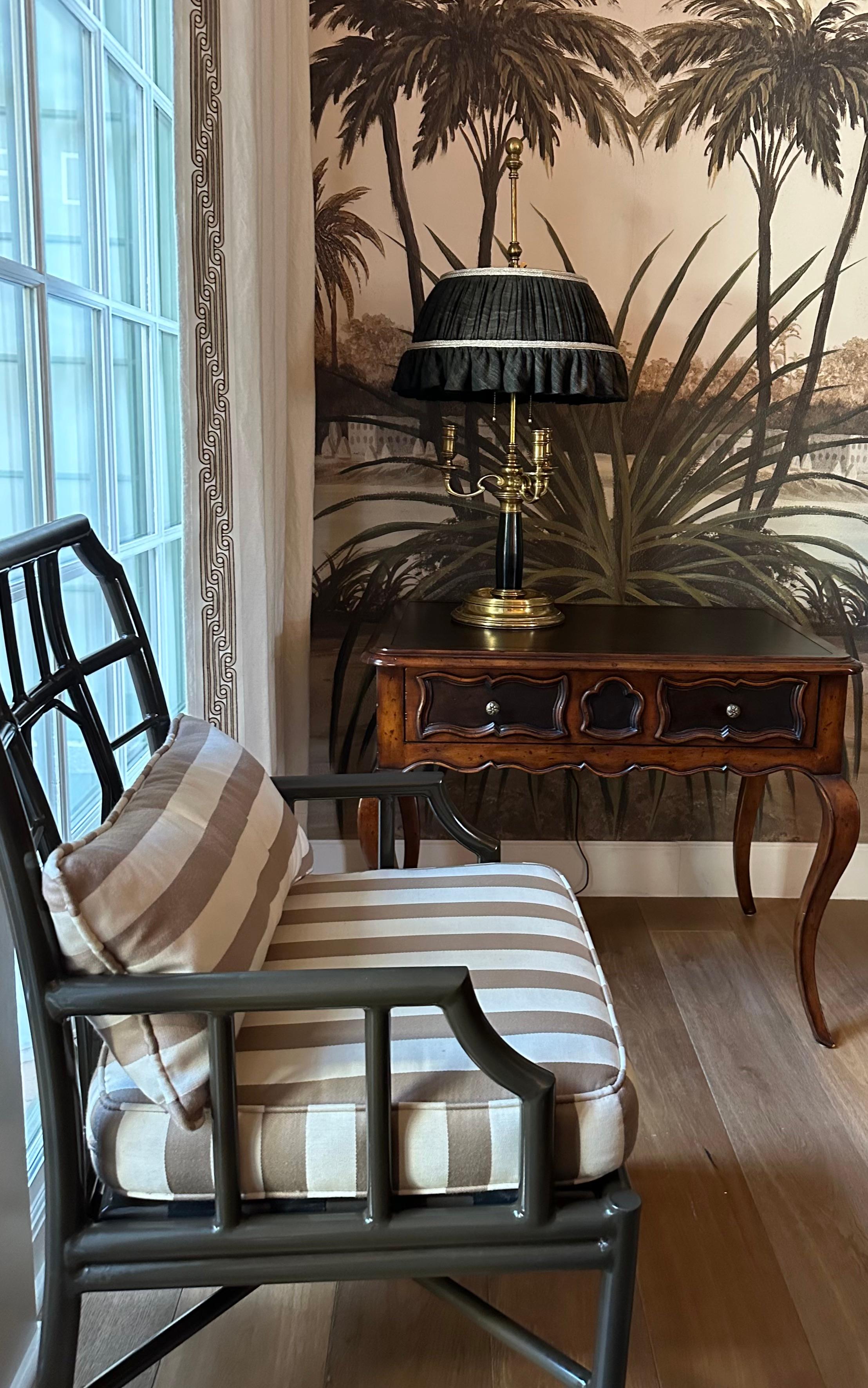 Drexel Heritage Table with Leather Inlay For Sale 10