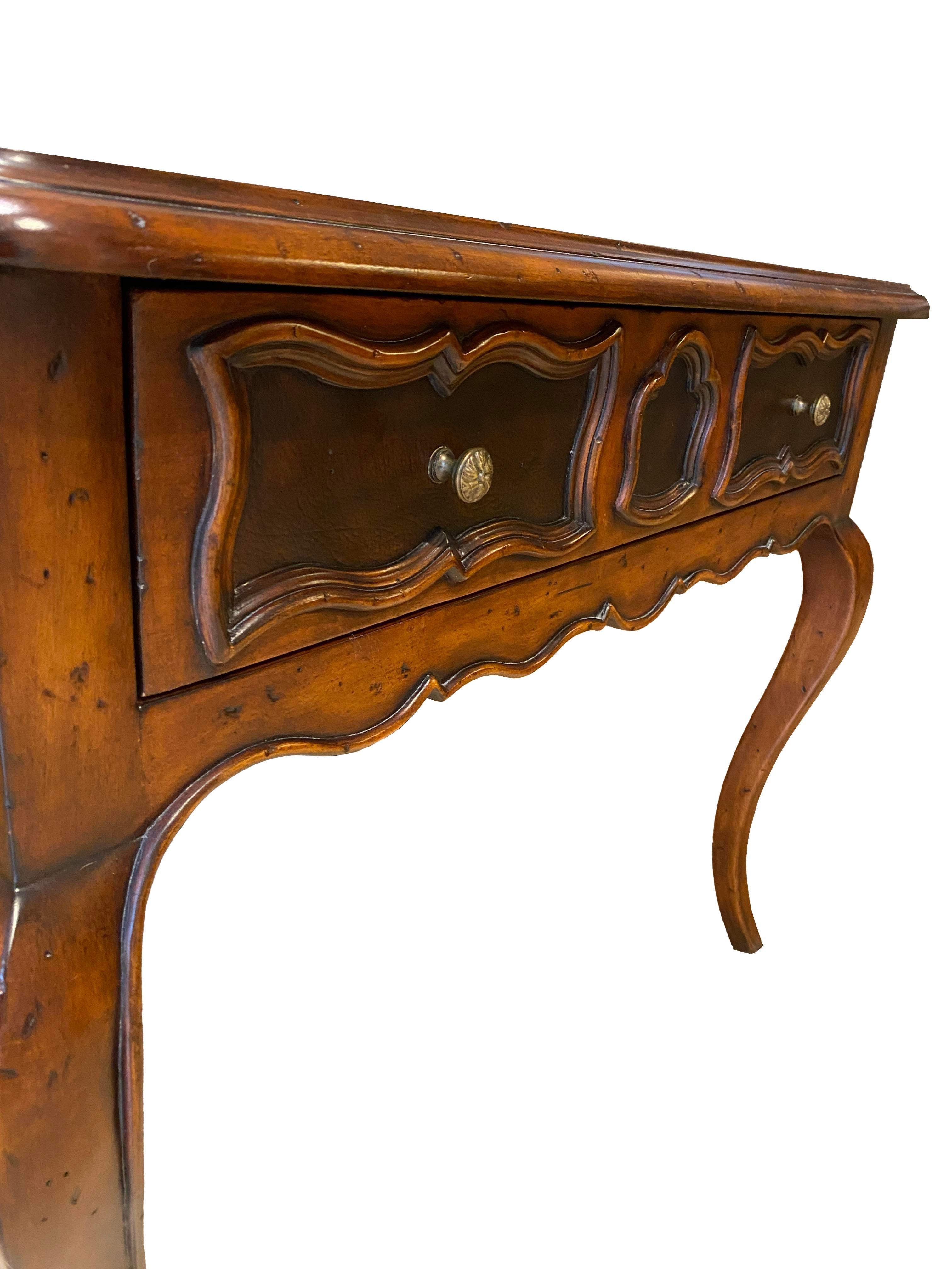 Drexel Heritage Table with Leather Inlay For Sale 3