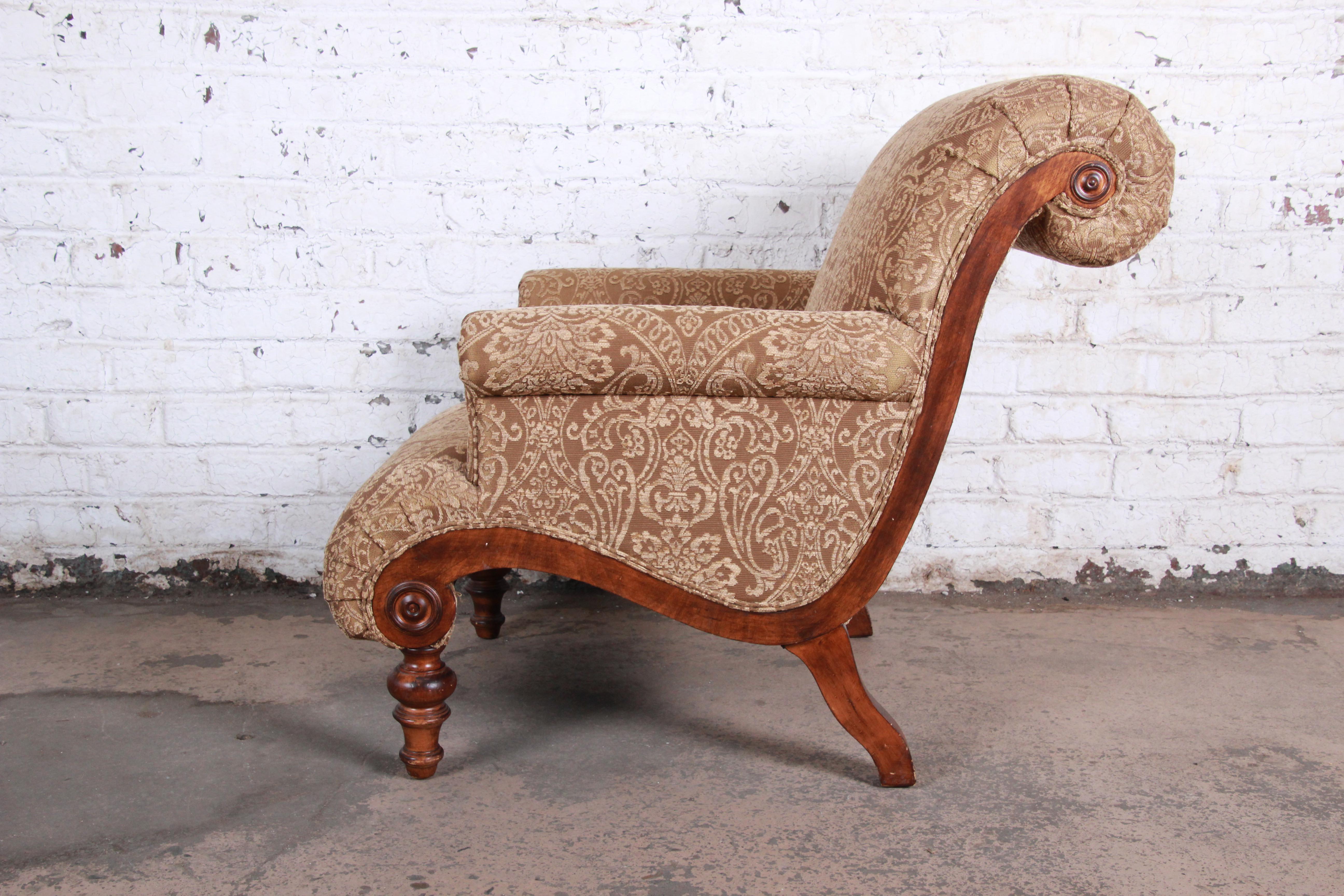 20th Century Pair of Drexel Heritage Upholstered Lounge Chairs and Ottomans