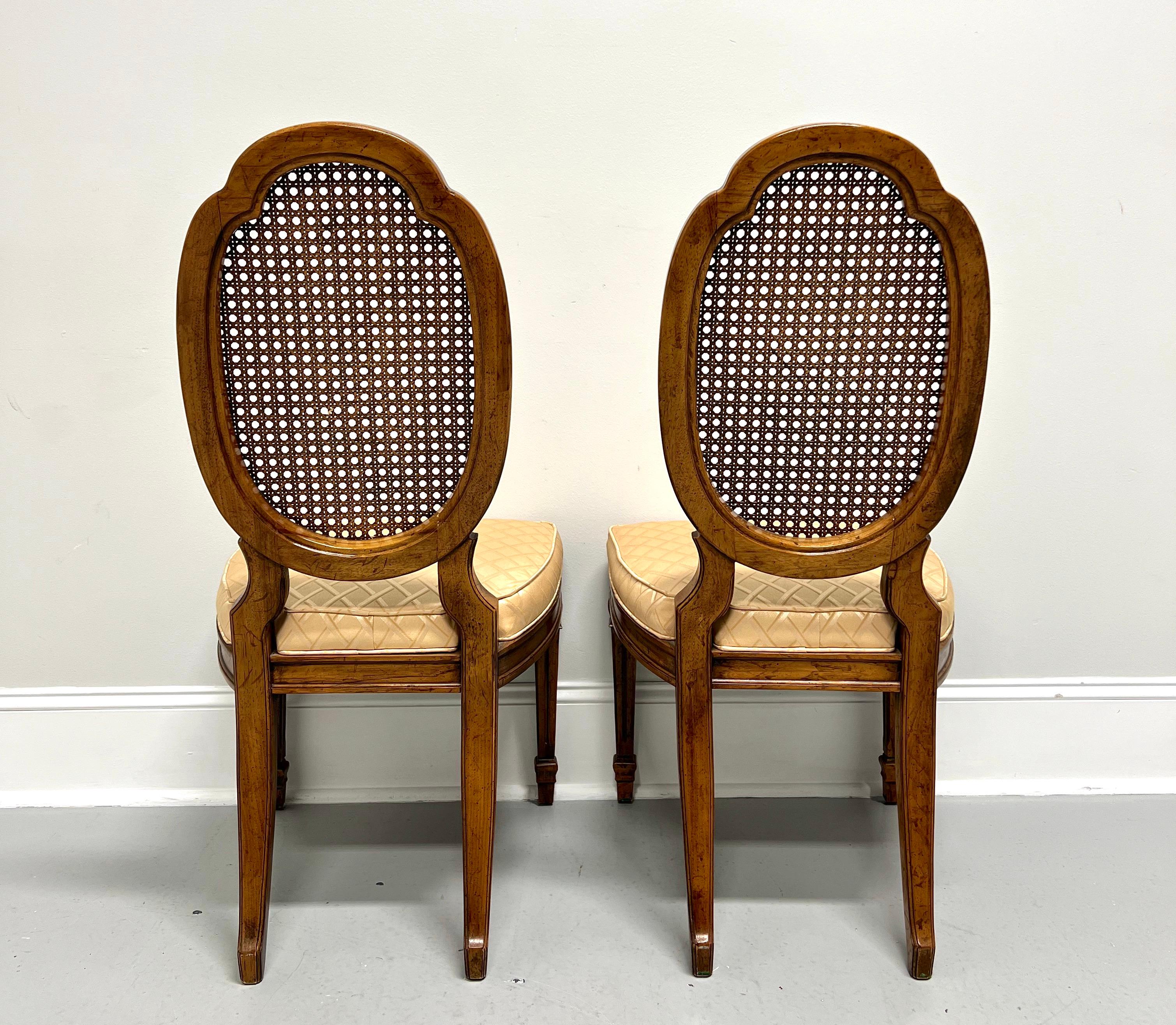 DREXEL HERITAGE Walnut & Cane French Louis XVI Dining Side Chairs - Pair A In Good Condition For Sale In Charlotte, NC