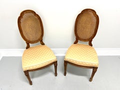 DREXEL HERITAGE Walnut & Cane French Louis XVI Dining Side Chairs - Pair B