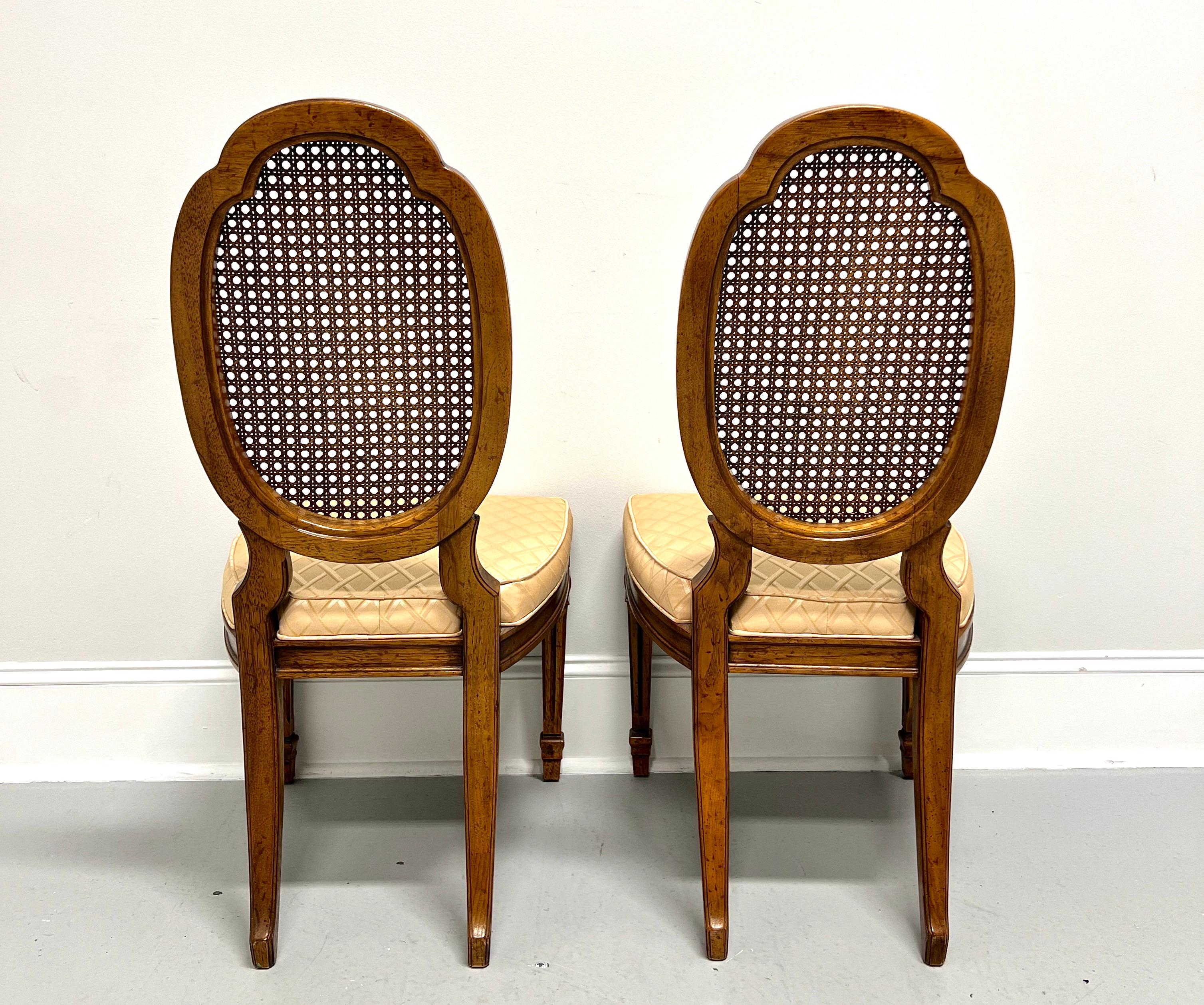 DREXEL HERITAGE Walnut & Cane French Louis XVI Dining Side Chairs - Pair B In Good Condition For Sale In Charlotte, NC