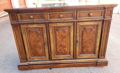 Drexel Heritage Walnut Sideboard Buffet Bar on Wheels