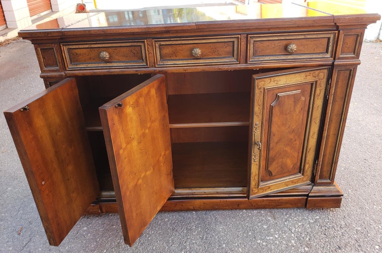 Drexel Heritage Walnut Sideboard Buffet Bar on Wheels at 1stDibs
