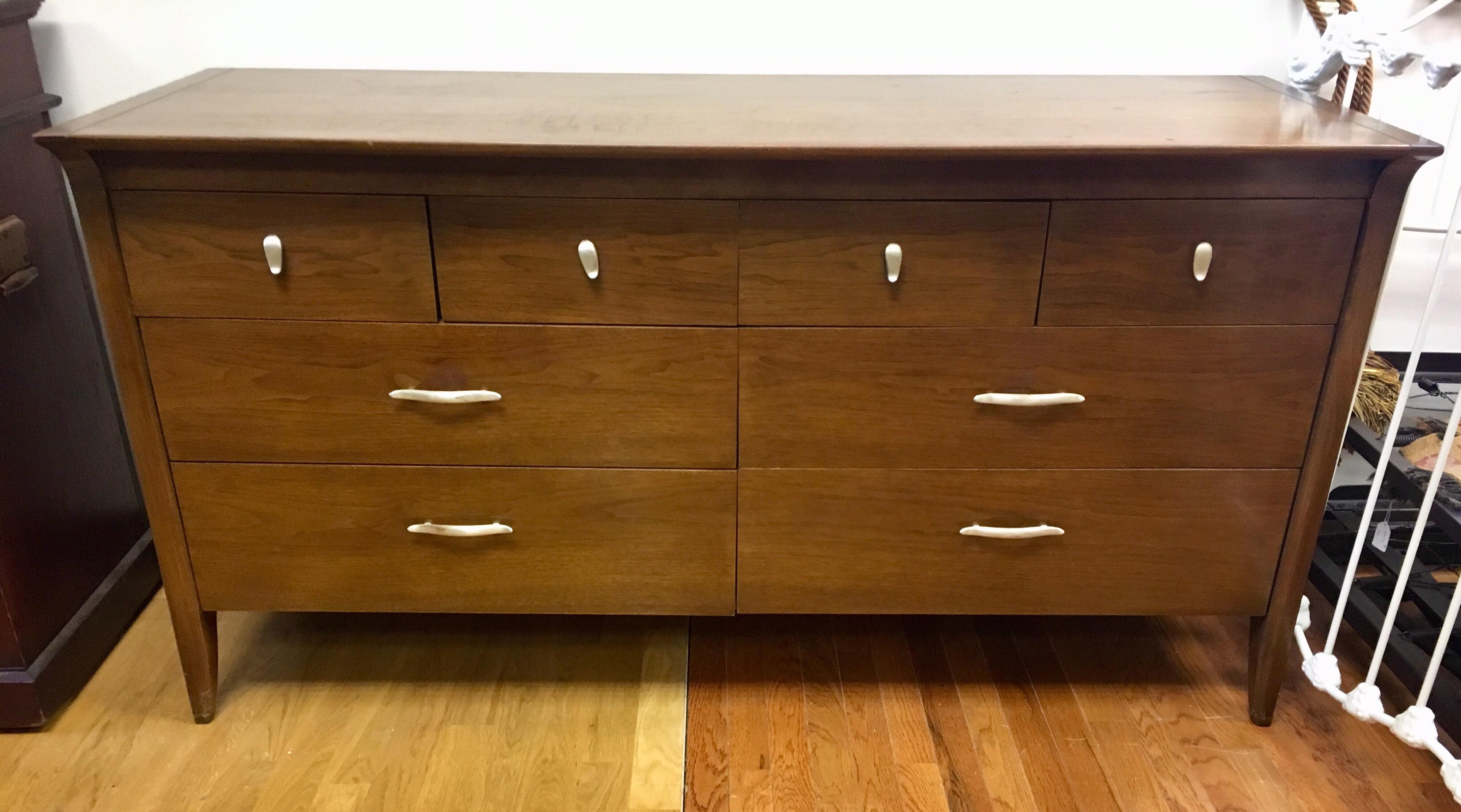 Drexel John Van Koert Profile Midcentury Dresser Chest of Drawers Eight Drawers 8