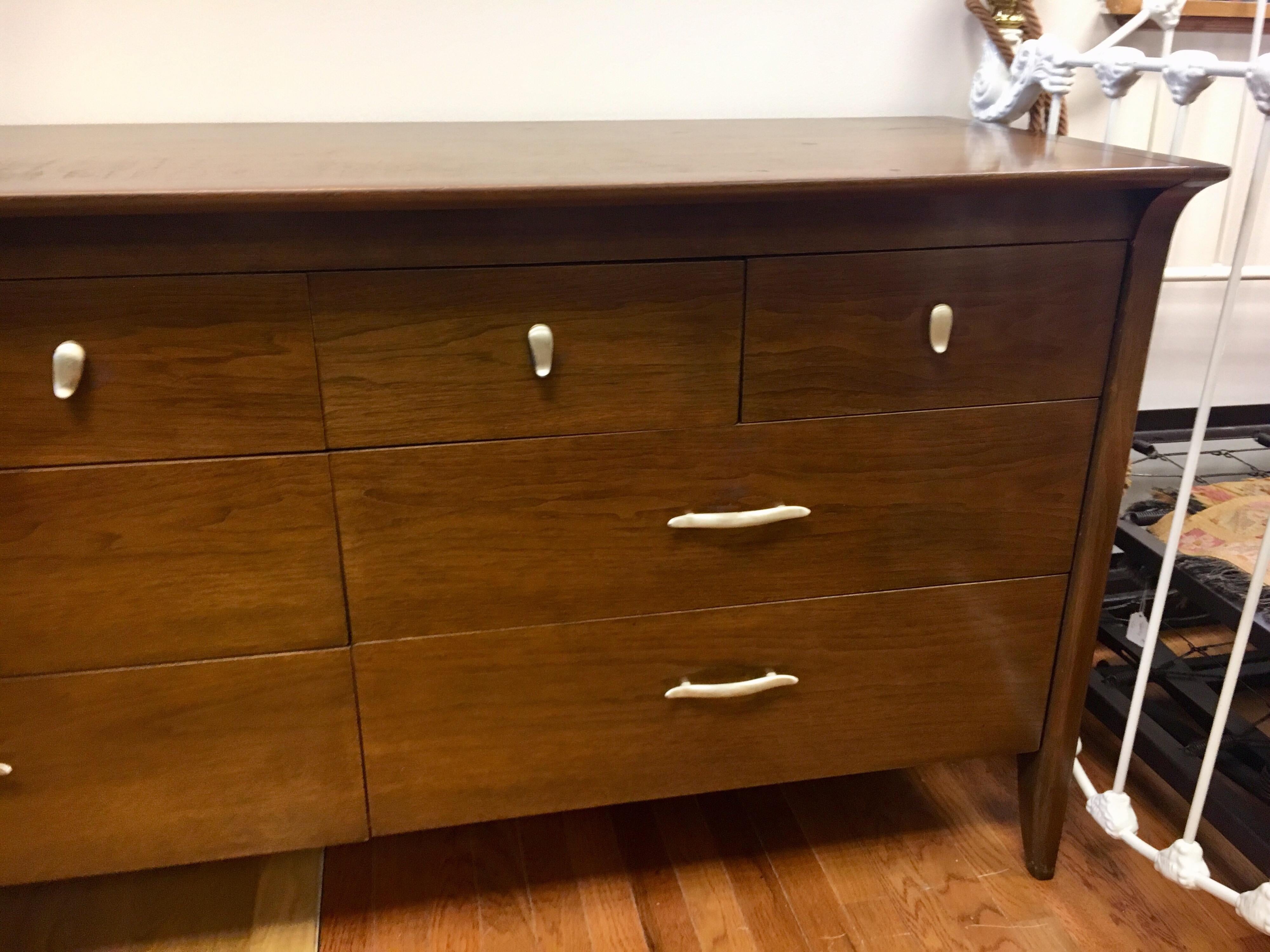 Mid-20th Century Drexel John Van Koert Profile Midcentury Dresser Chest of Drawers Eight Drawers