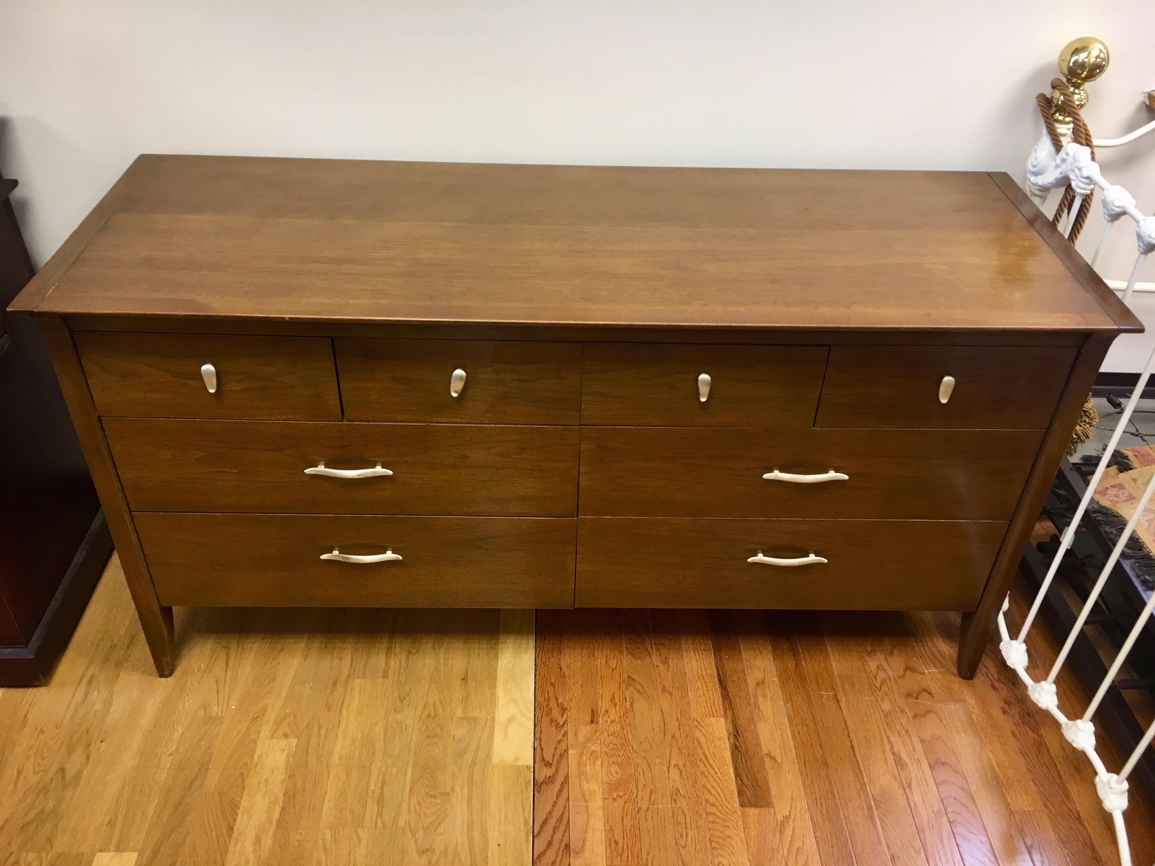 Drexel John Van Koert Profile Midcentury Dresser Chest of Drawers Eight Drawers 1