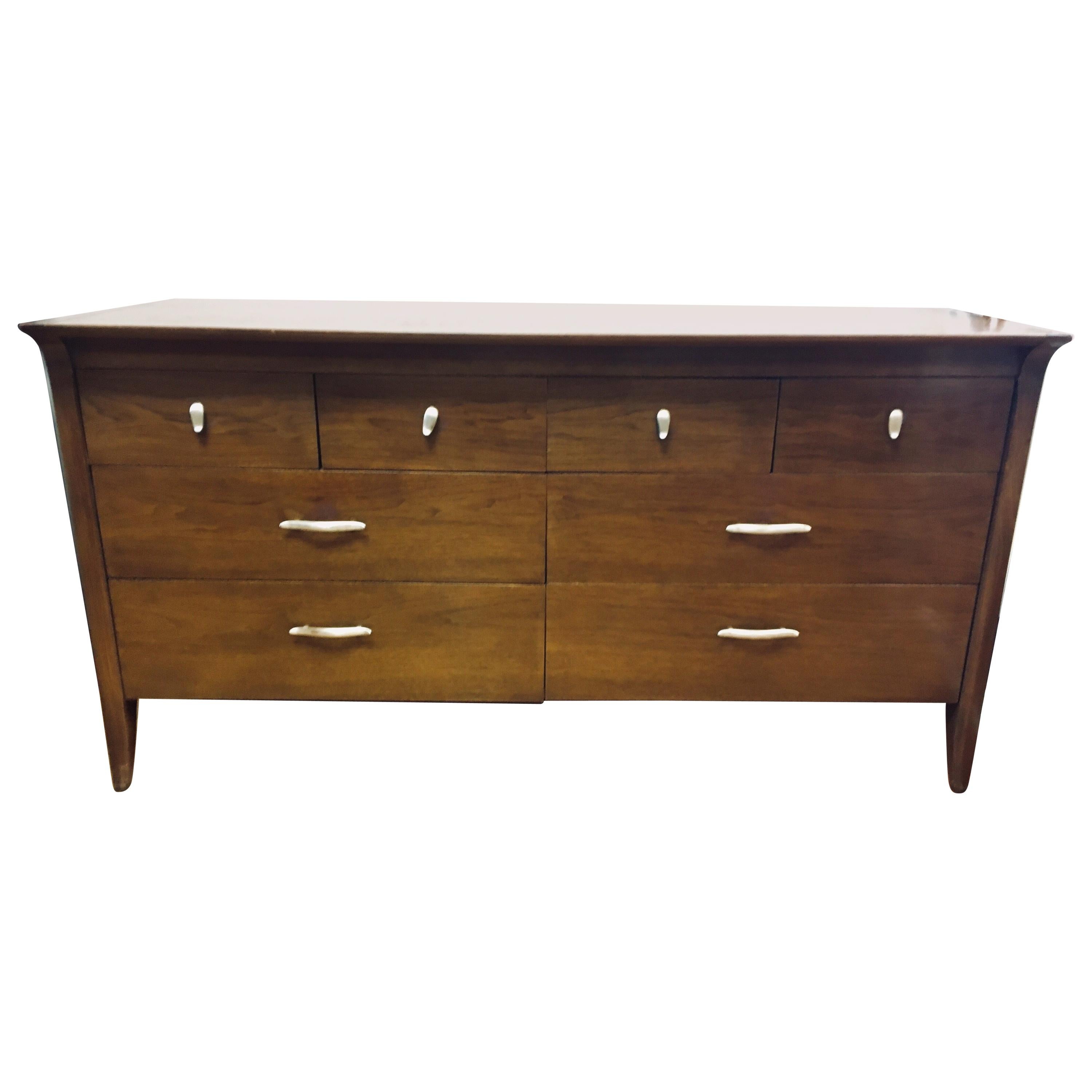 Drexel John Van Koert Profile Midcentury Dresser Chest of Drawers Eight Drawers