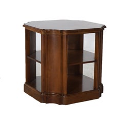 Drexel Mahogany Stylized Clip-Corner Shelved End Table C1940