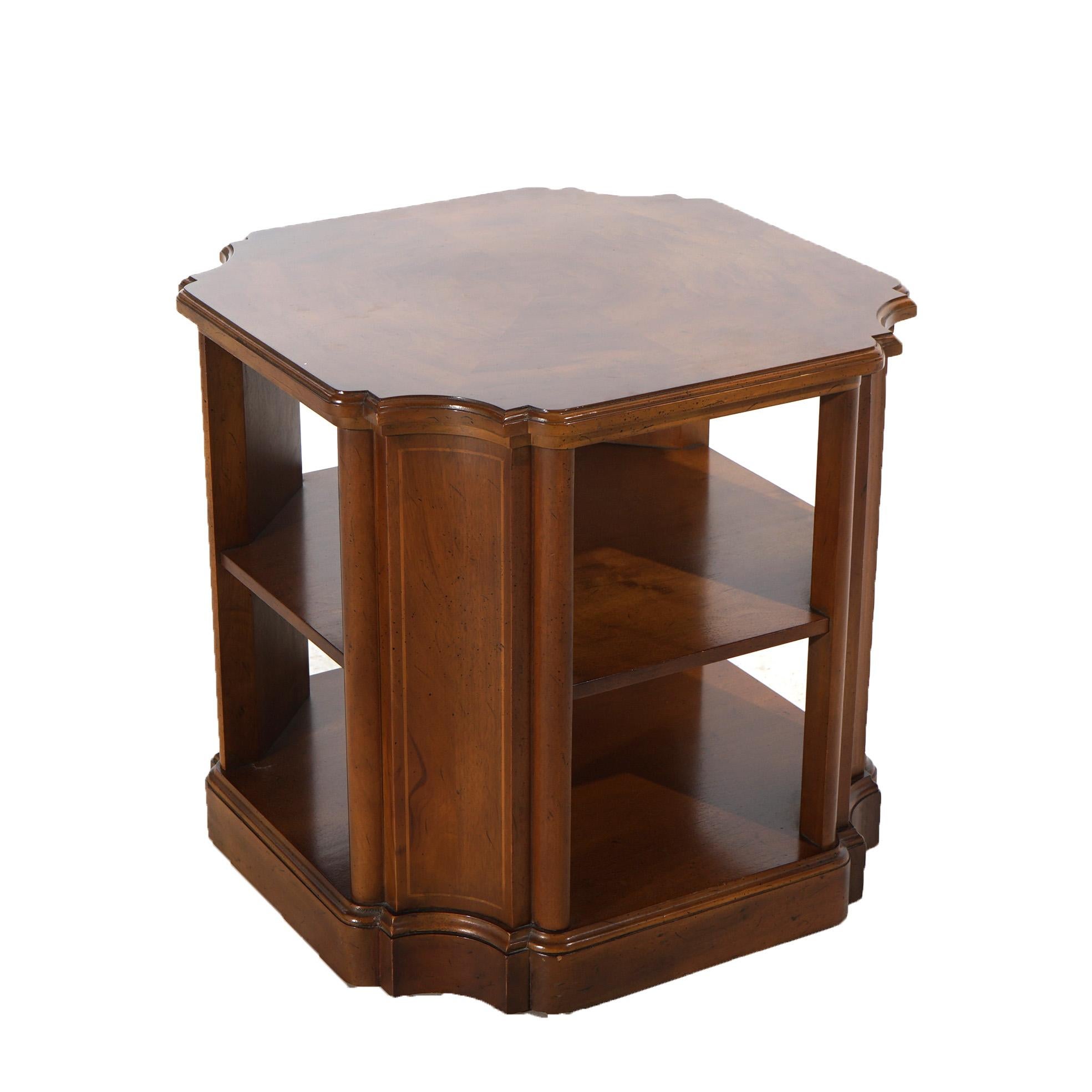 Drexel Mahogany Stylized Clip-Corner Shelved End Table C1940 1