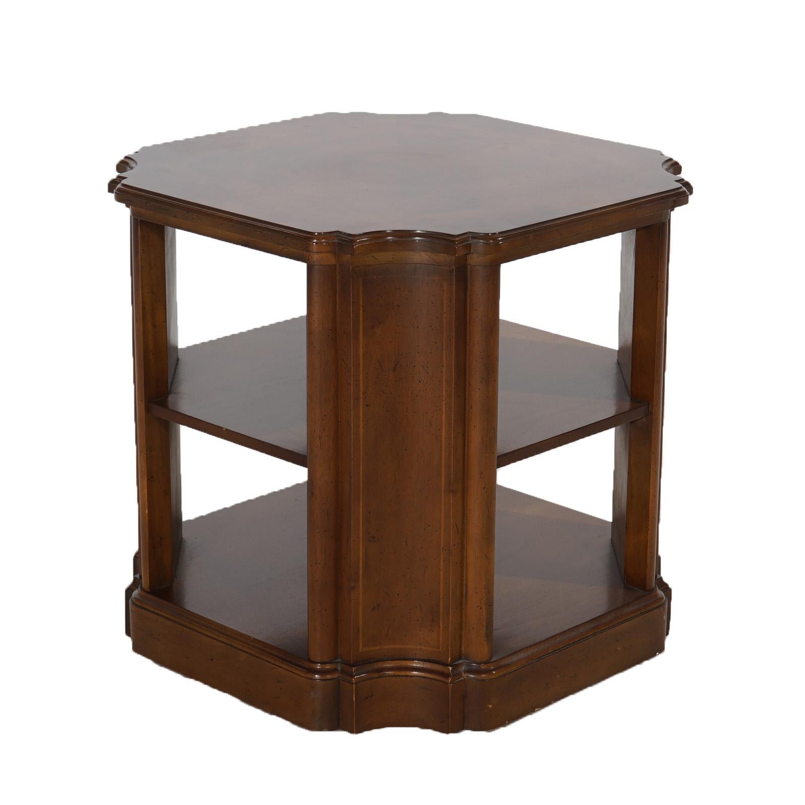 Drexel Mahogany Stylized Clip-Corner Shelved End Table C1940 5