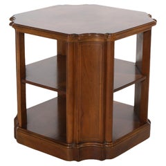 Antique Drexel Mahogany Stylized Clip-Corner Shelved End Table C1940