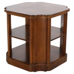 Drexel Mahogany Stylized Clip-Corner Shelved End Table C1940