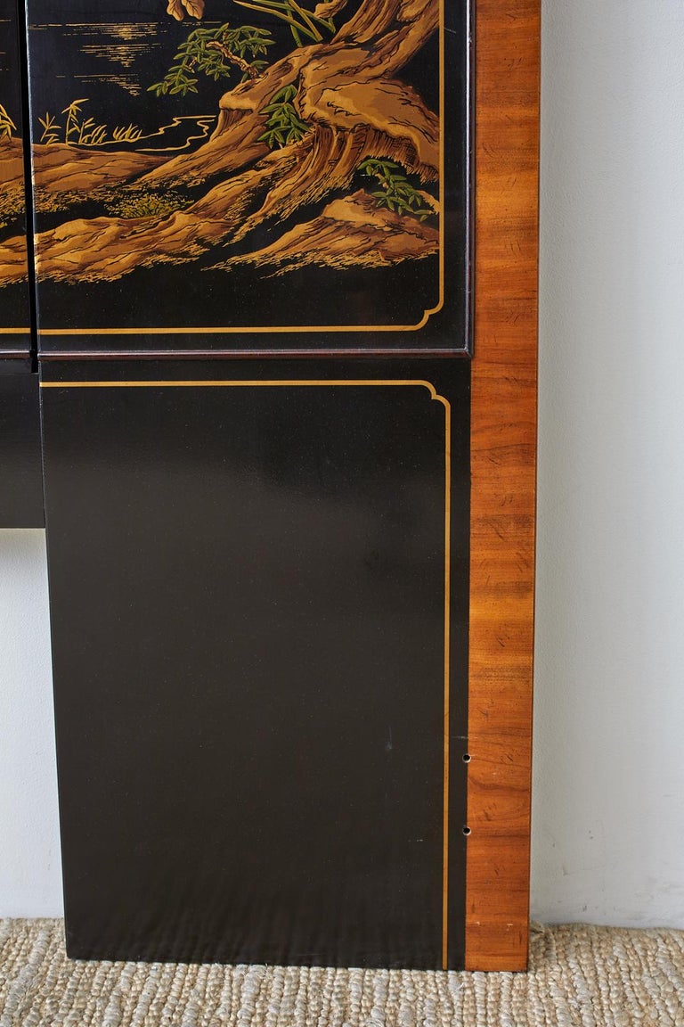 Drexel MCM Chinese Coromandel Style Screen Headboard at 1stDibs