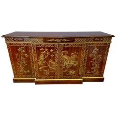 Drexel Mid-Century Chinoiserie Style Mahogany Sideboard Credenza Cabinet Dresser