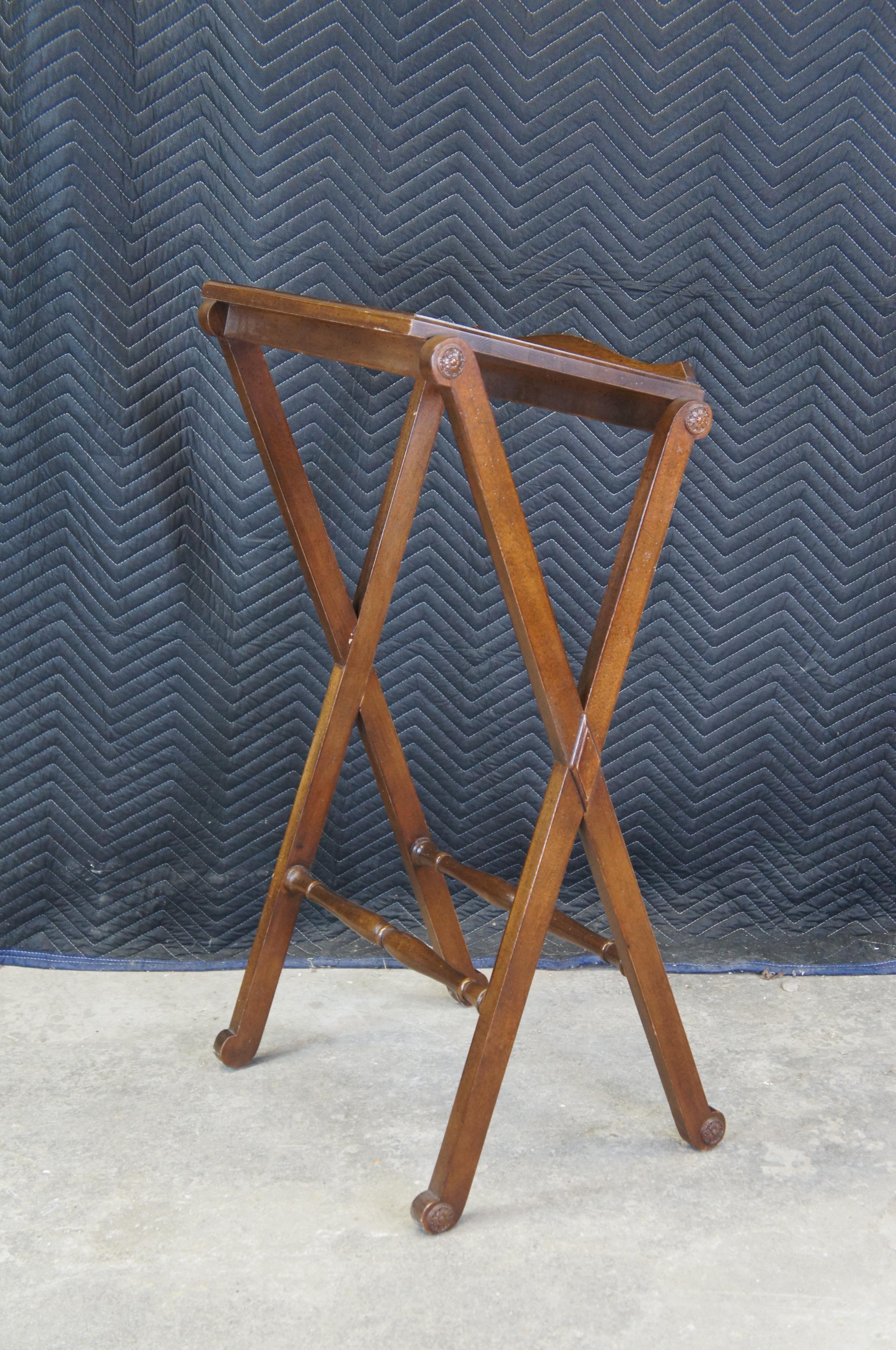 Mid-Century Modern Drexel Mid Century Distressed Walnut French Lectern Podium X Side Book Stand 38
