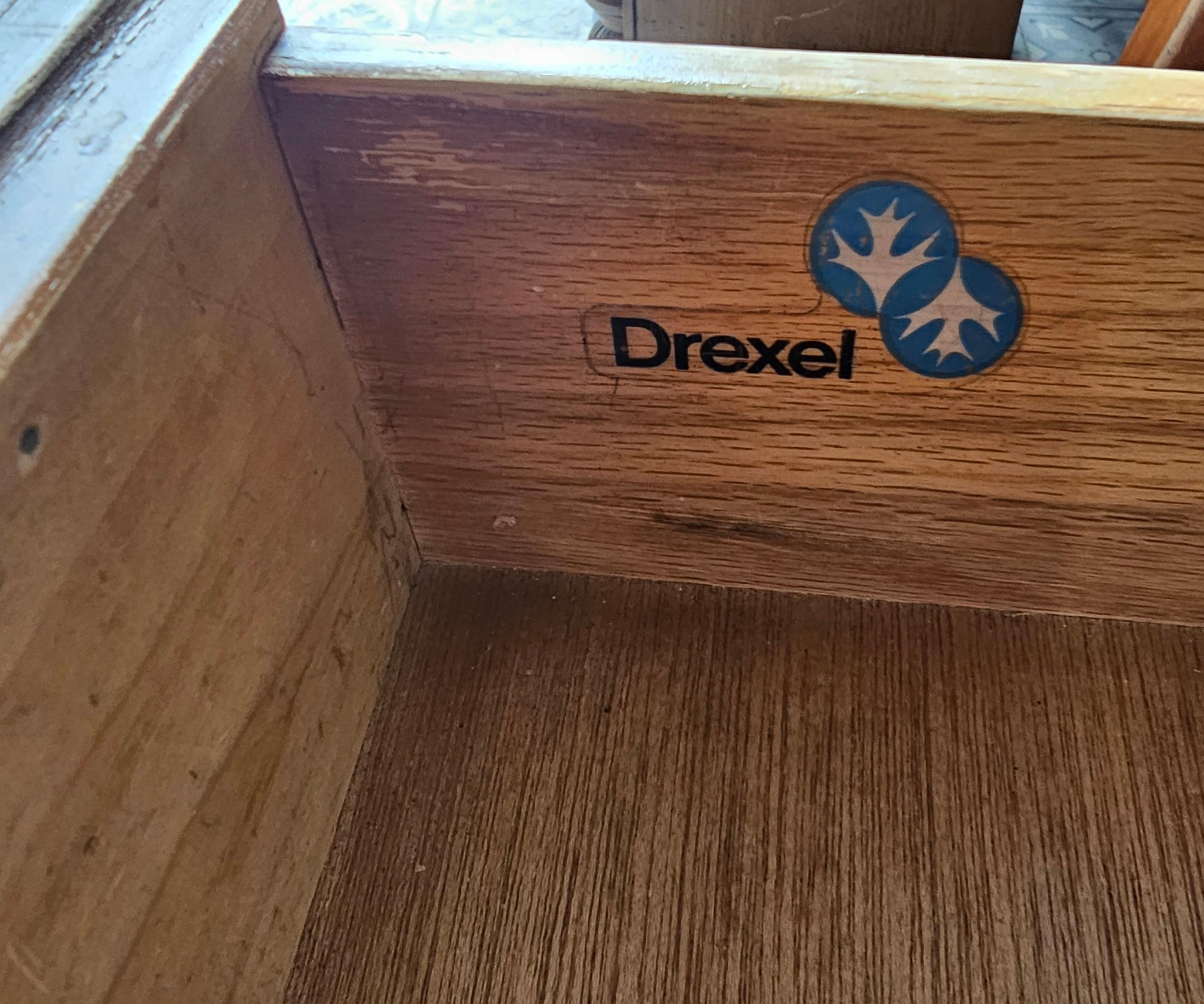 Other Drexel Mid-Century French Provincial Style Oak Bedside Tables, Pair For Sale