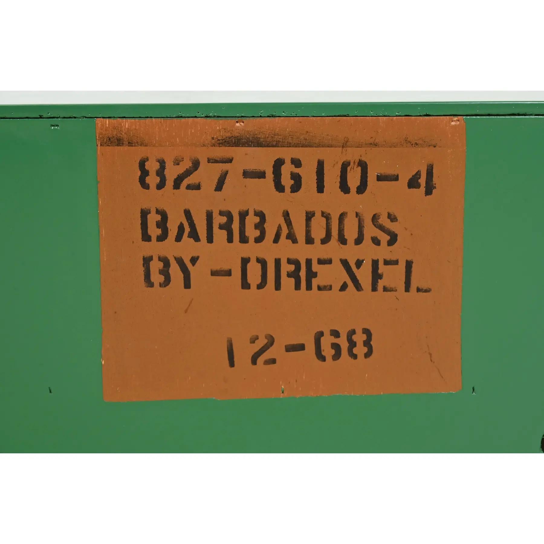 Drexel Mid-Century Hollywood Regency Campaign Lacquered Nightstands, Refinished For Sale 6