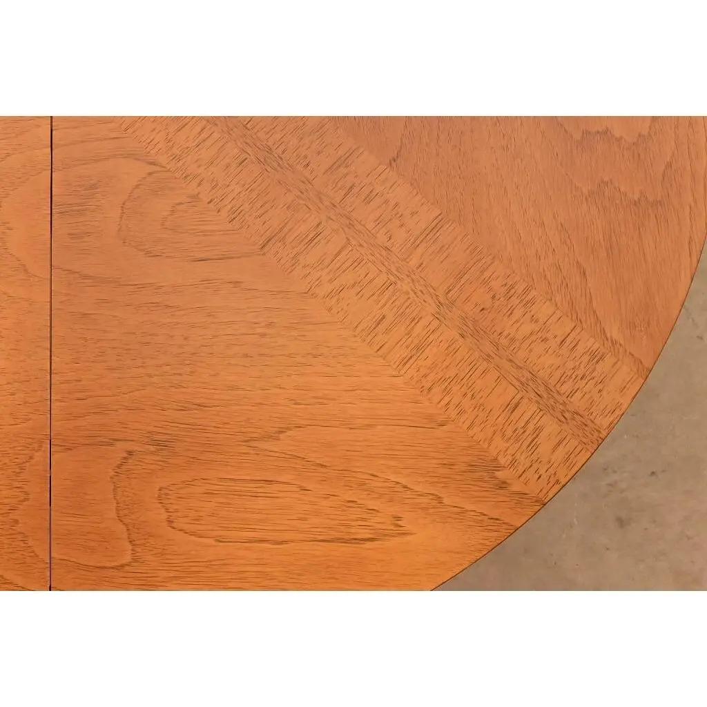 Drexel Mid-Century Hollywood Regency Campaign Pecan Wood Table, Newly Refinished For Sale 4