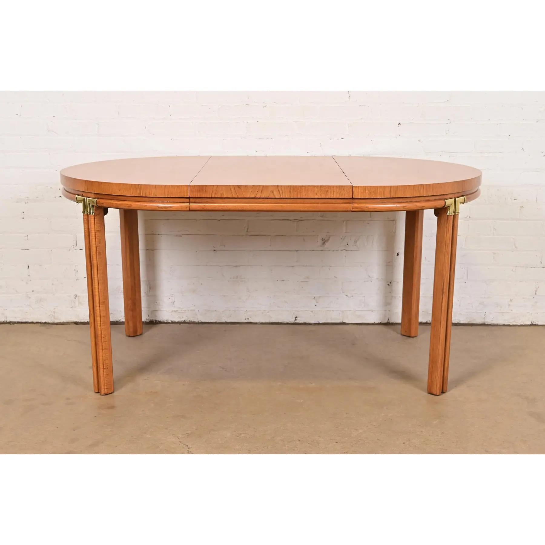 American Drexel Mid-Century Hollywood Regency Campaign Pecan Wood Table, Newly Refinished For Sale