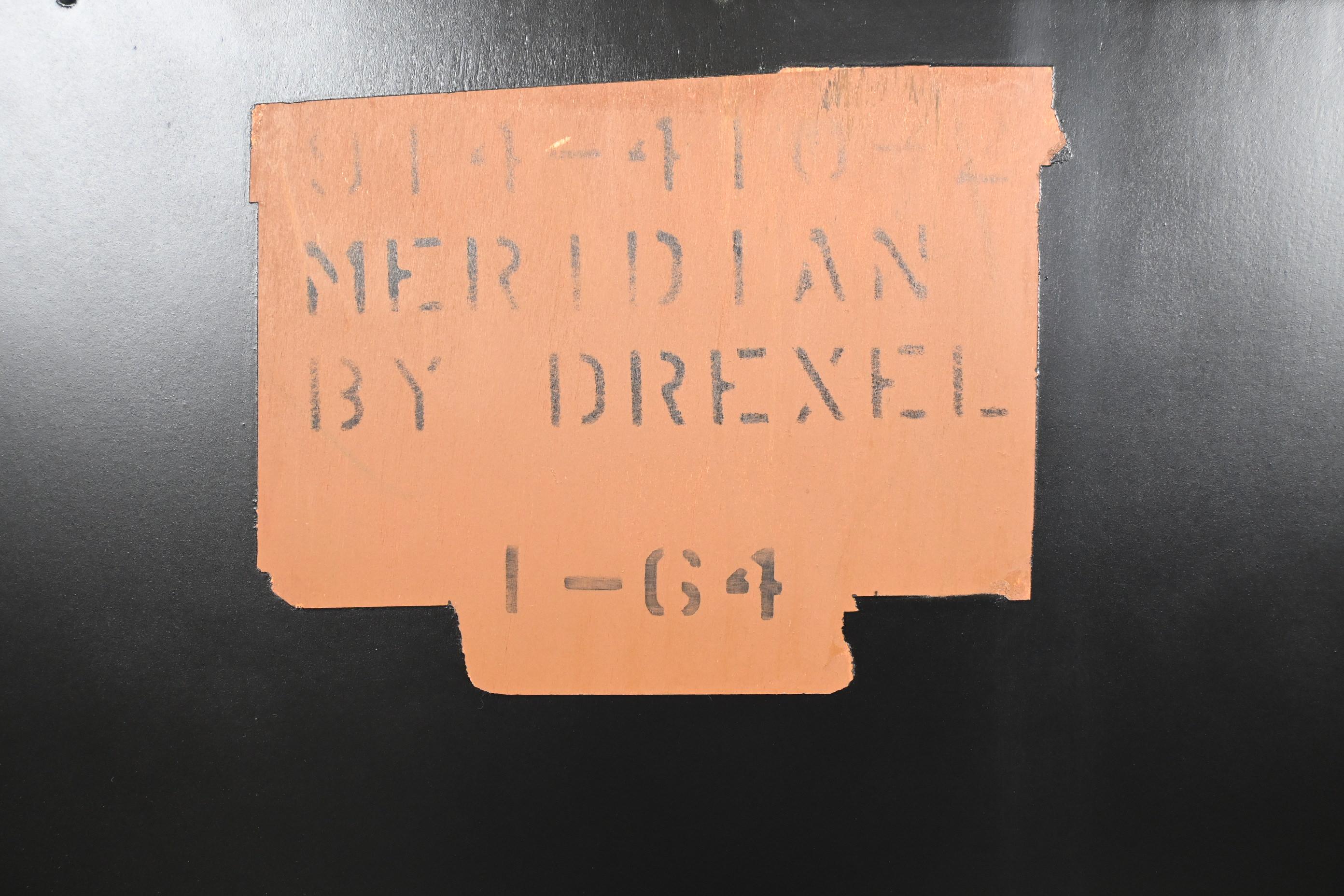 Drexel Mid-Century Modern Black Lacquered Highboy Dresser 5