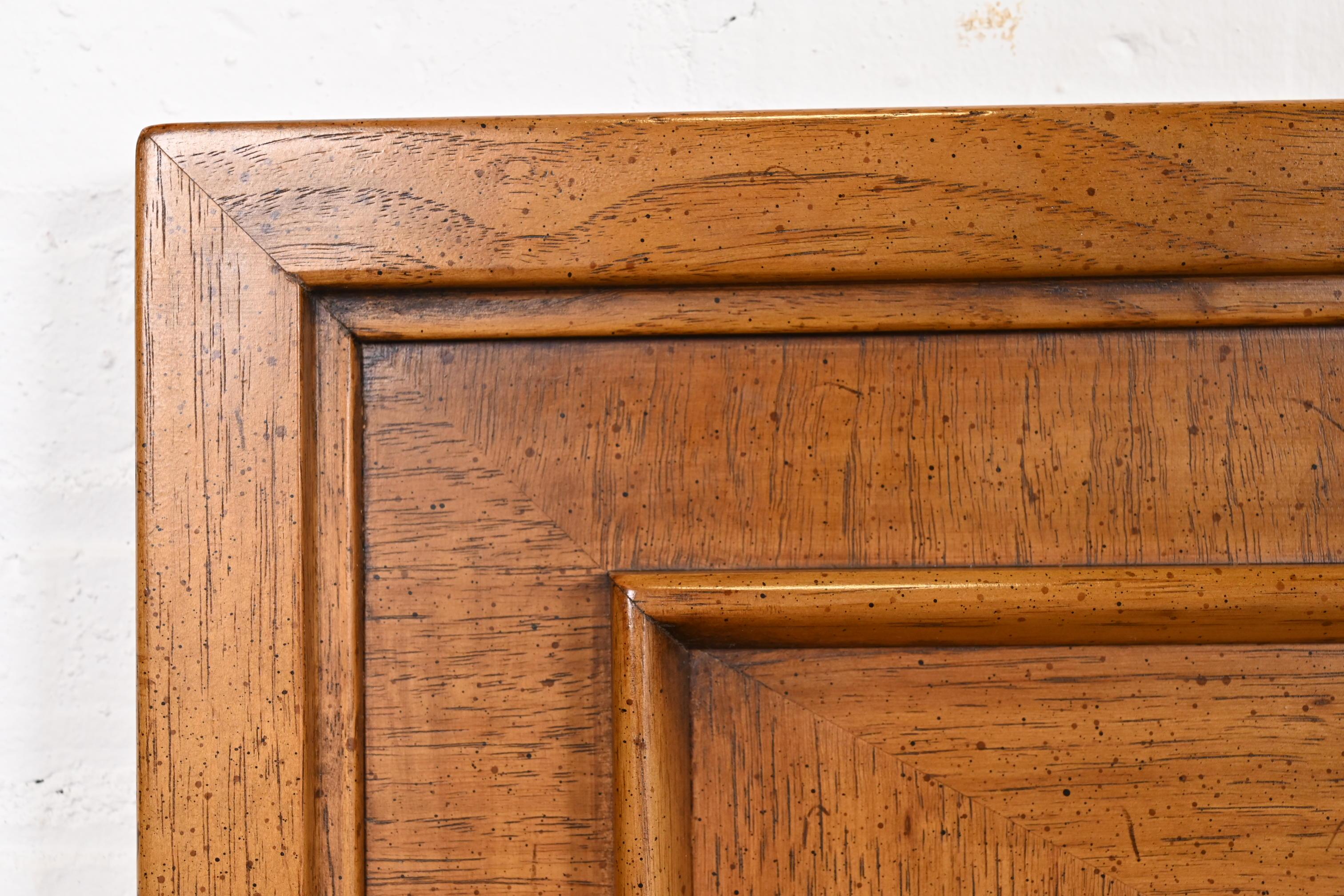 Drexel Mid-Century Modern Sculpted Walnut Twin Headboards, Pair For Sale 1