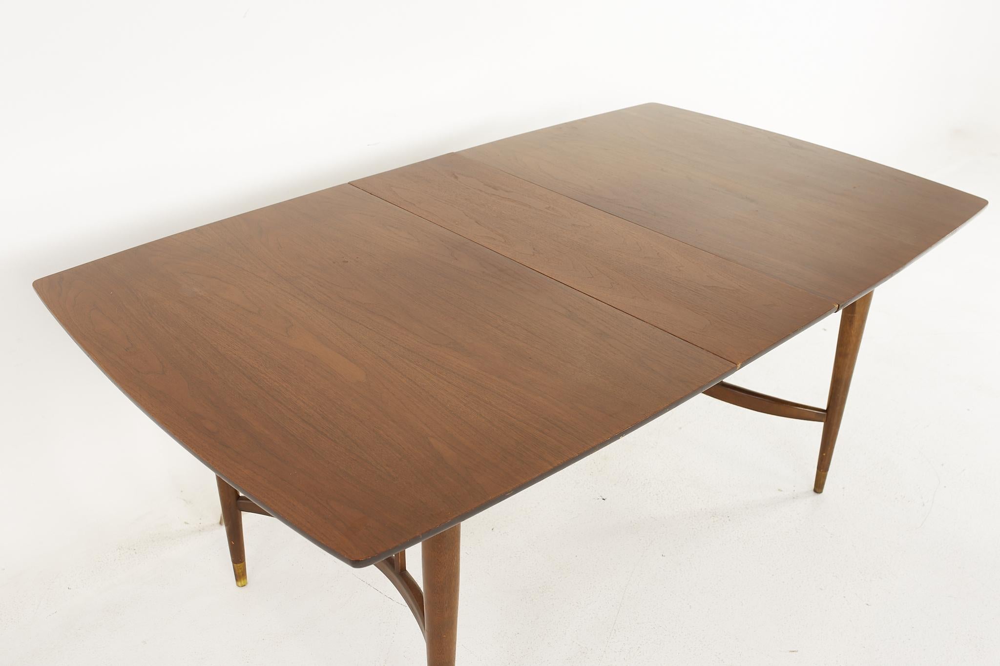 Drexel Mid Century Walnut Expanding Dining Table with 2 Leaves 2