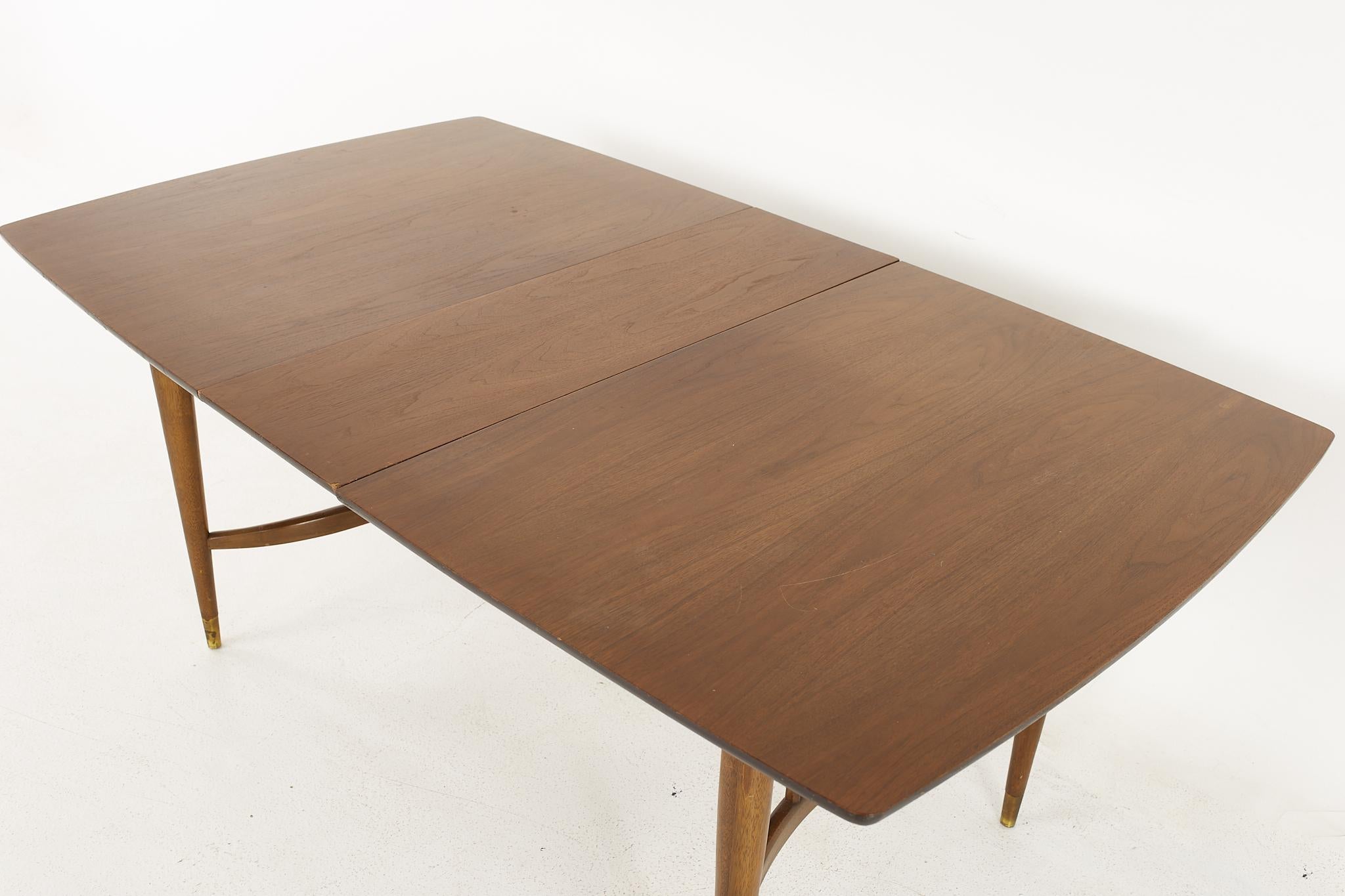 Drexel Mid Century Walnut Expanding Dining Table with 2 Leaves 3