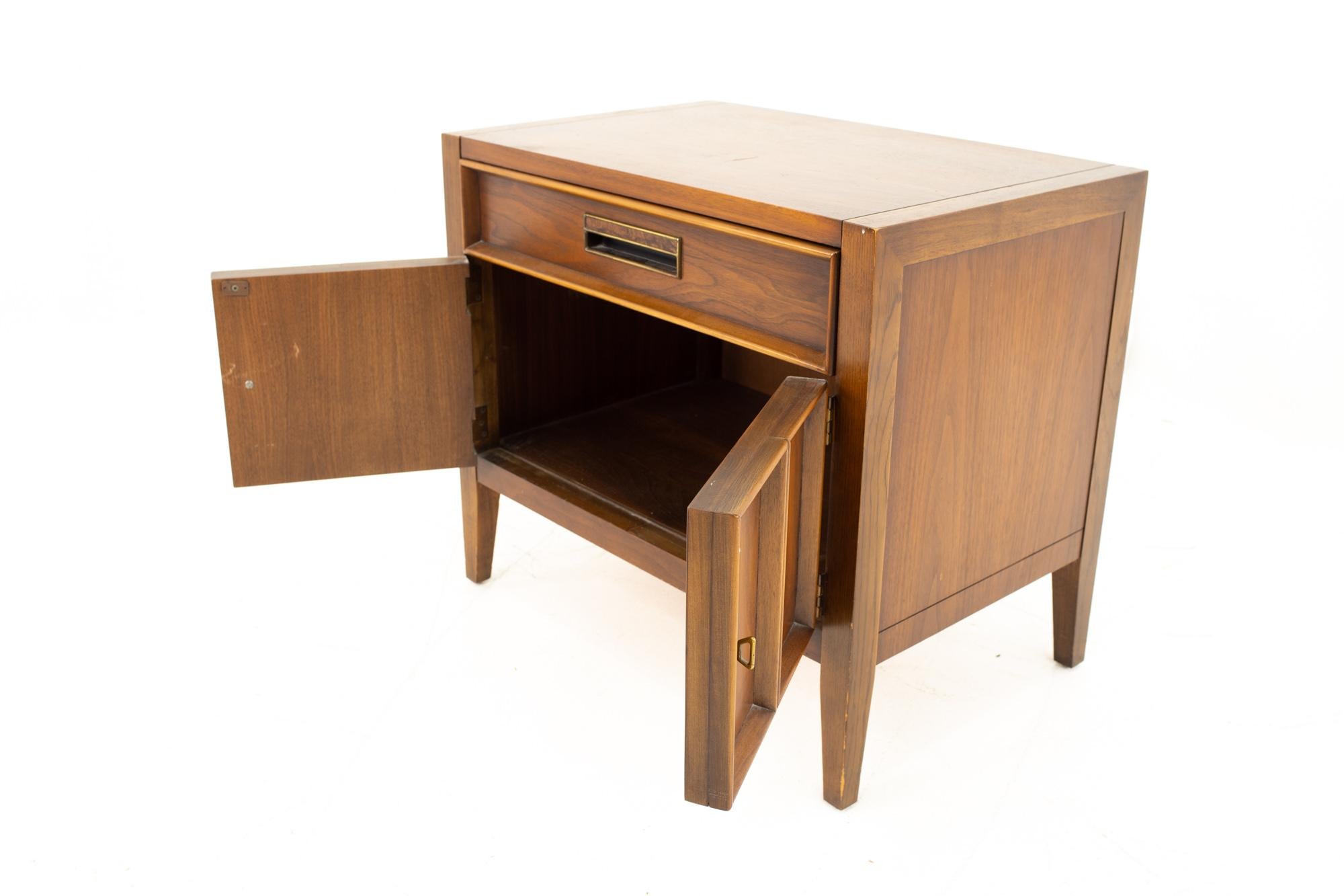 Late 20th Century Drexel Mid Century Walnut Nightstand