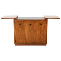 Drexel Midcentury Campaign Style Dry Bar Cart Server
