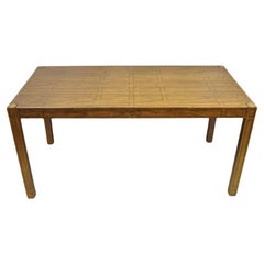 Retro Drexel Oxford Square Geometric Painted Parsons Style Console Desk Dining Table