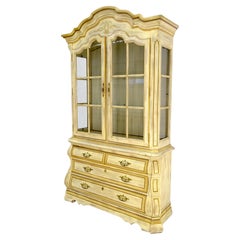 Drexel Painted Pain Decorate Narrow Double Doors Lighted Hutch MINT!