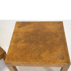 Drexel Parsons Style Gold Side Tables, a Pair