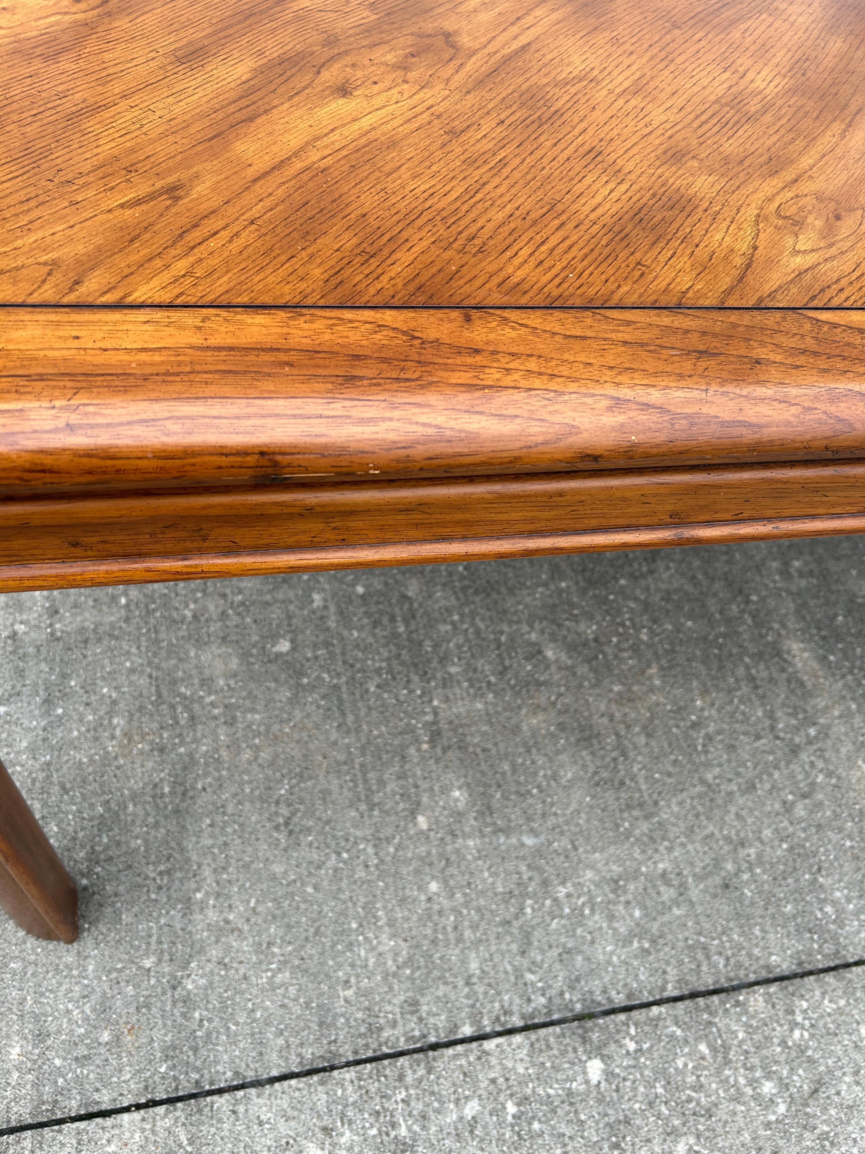 Wood Drexel Passage Dining Table w/ Two Leaves For Sale