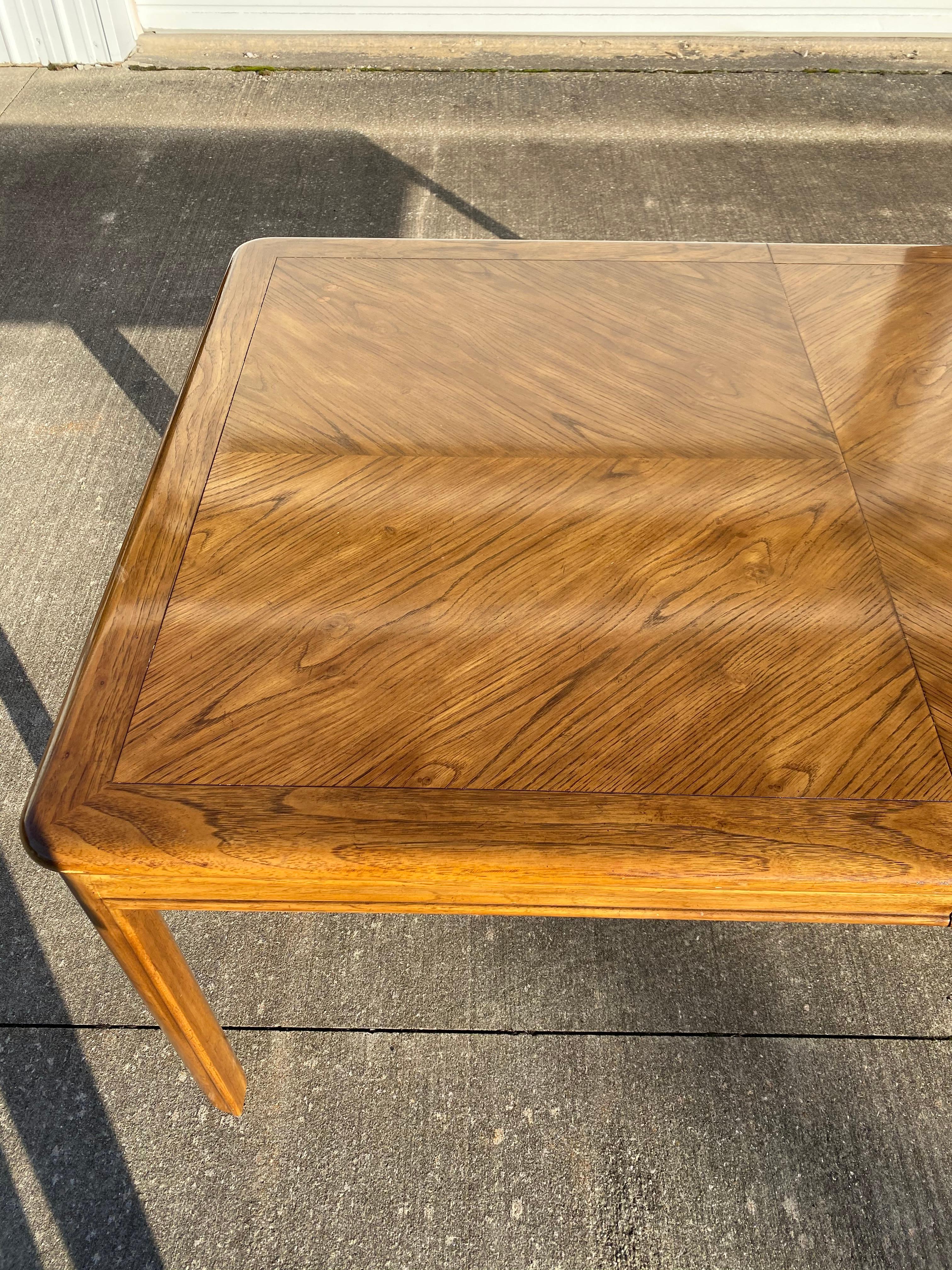 20th Century Drexel Passage Postmodern Dining Table w/ 2 Leaves