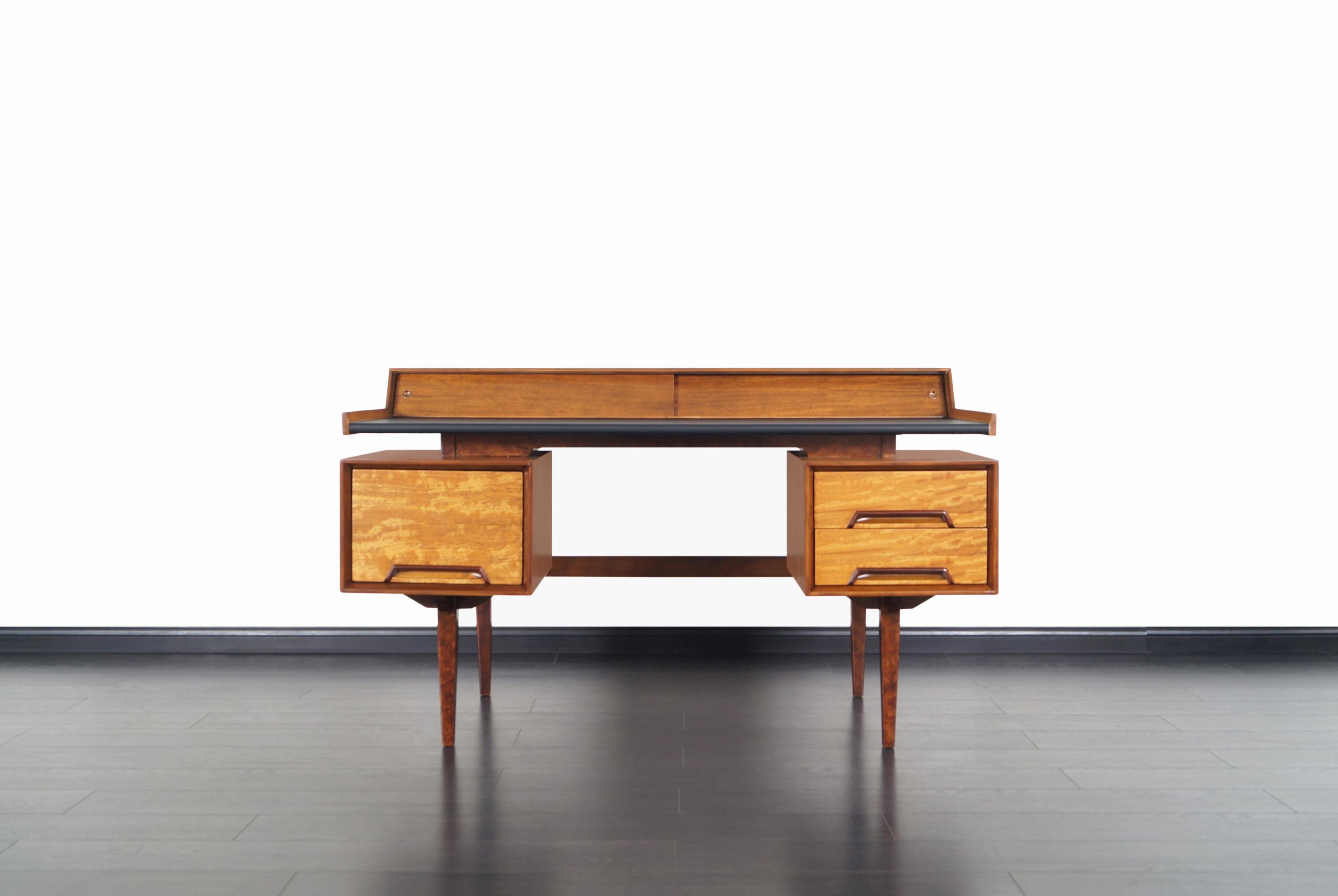 This spectacular vintage desk was designed by Milo Baughman for Drexel's 