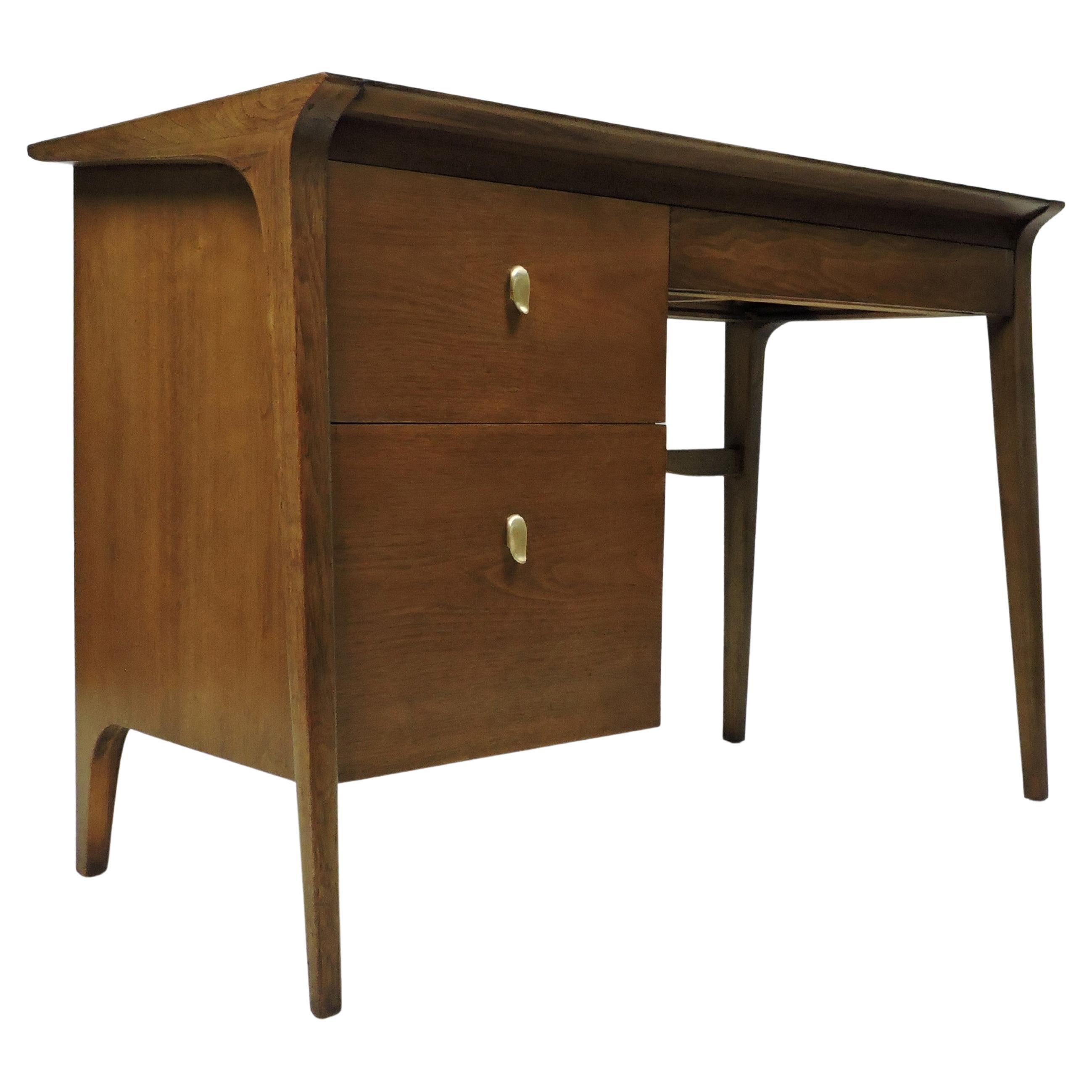 Drexel Profile Mid-Century Modern Walnut K95 Desk by John Van Koert