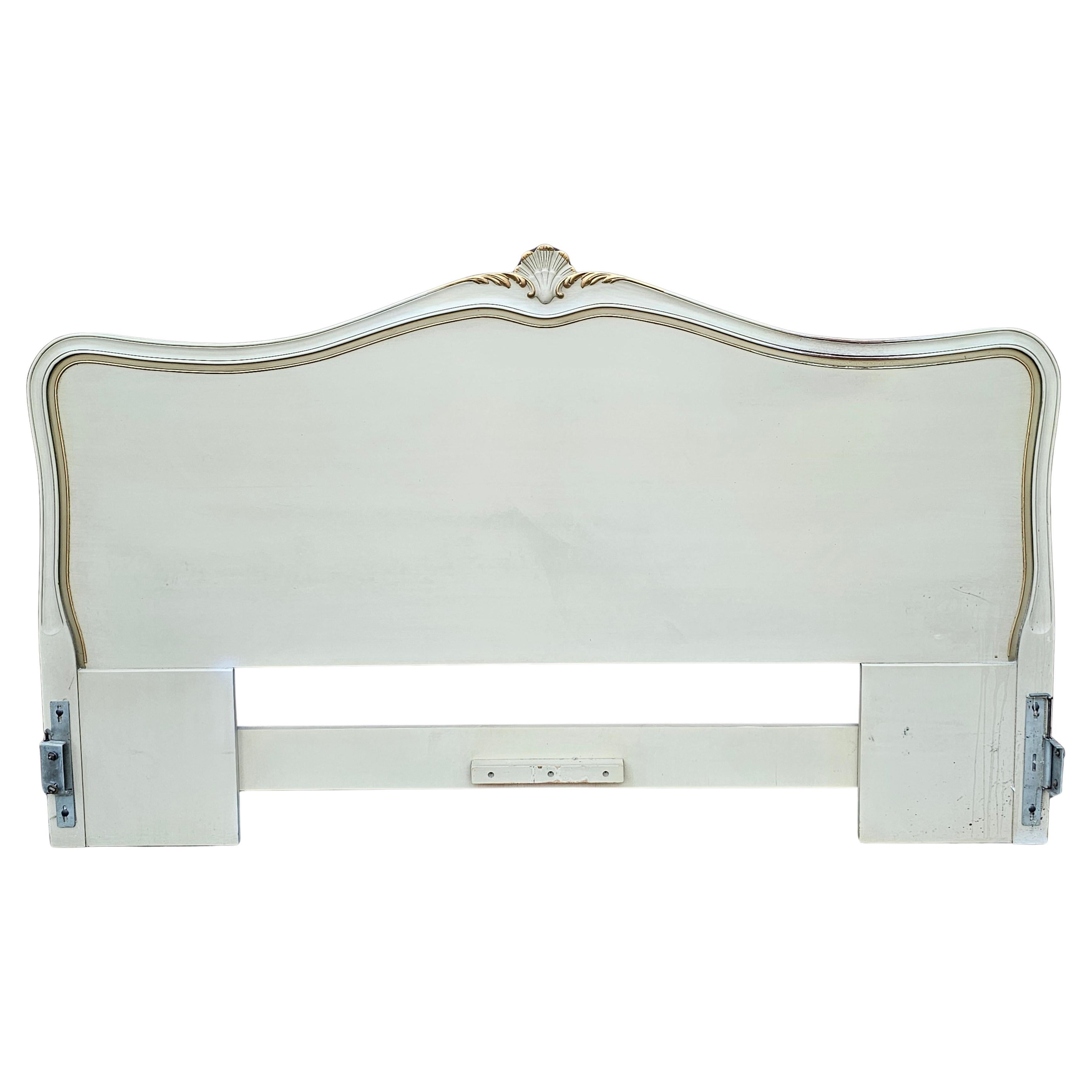 Drexel Provincial Mahogany Partial Gilt and Cream King Size Headboard