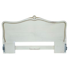 Drexel Provincial Mahogany Partial Gilt and Cream King Size Headboard