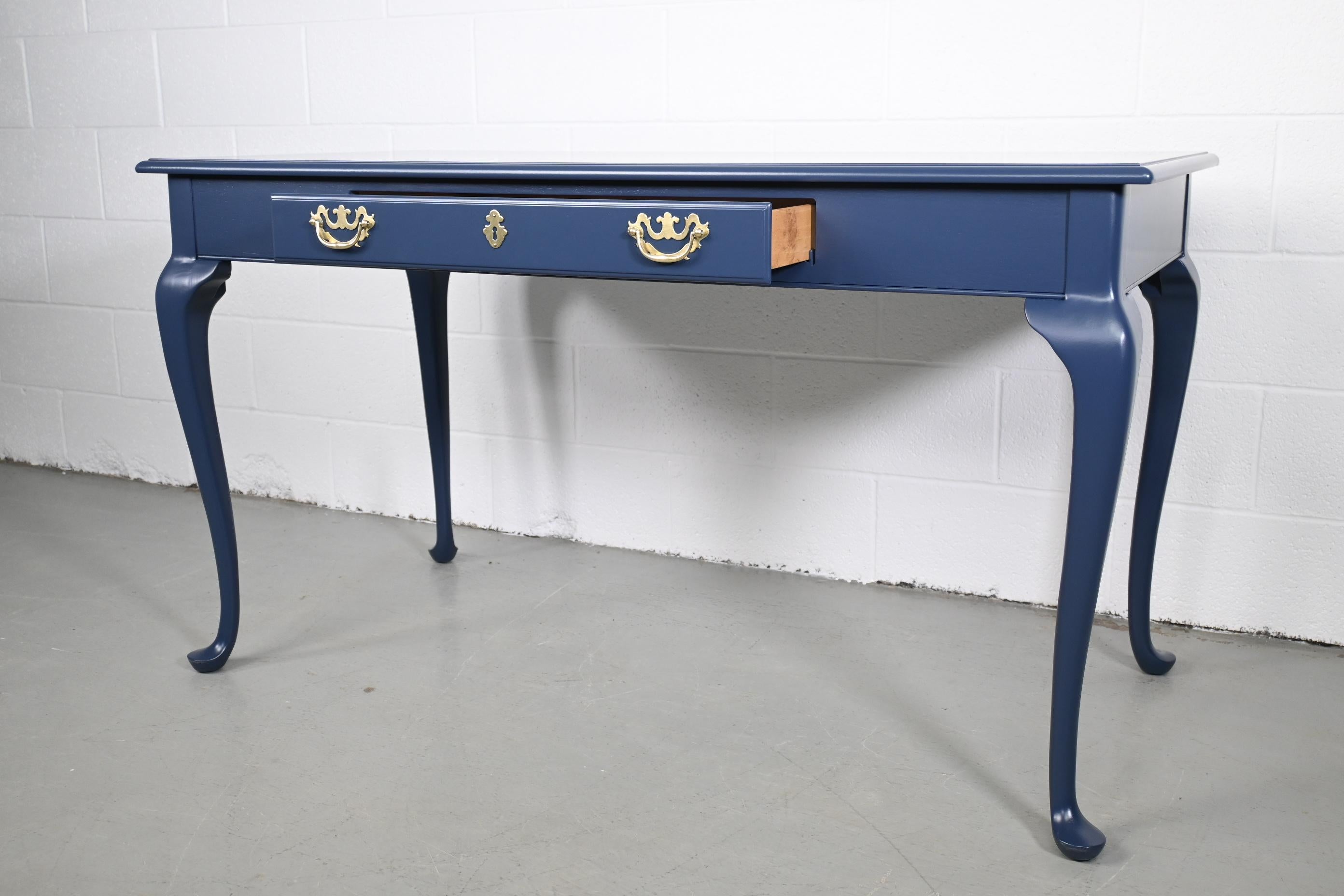 Drexel Queen Anne Style Navy Writing Desk 1