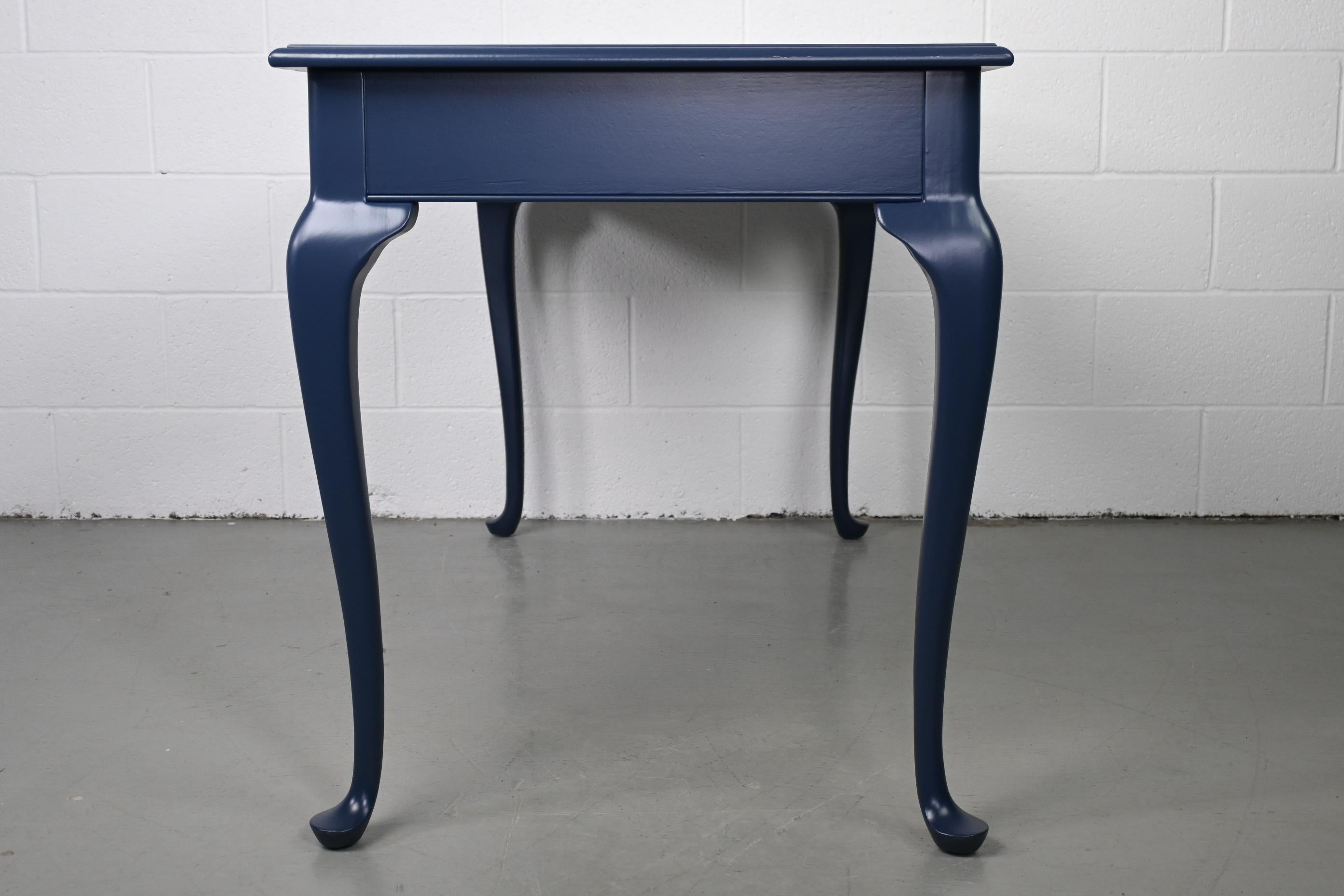 Drexel Queen Anne Style Navy Writing Desk 2