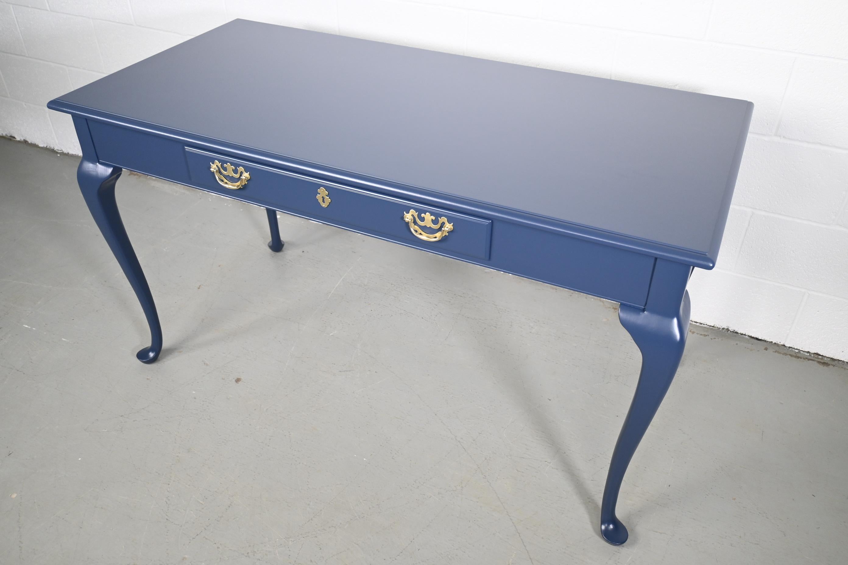 American Drexel Queen Anne Style Navy Writing Desk