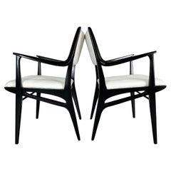 Drexel Set of Six Modernist Lacquered Armchairs by John Van Koert Mid Century