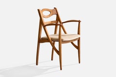 Drexel, Side Chair, Oak, Mohair, USA, 1950s